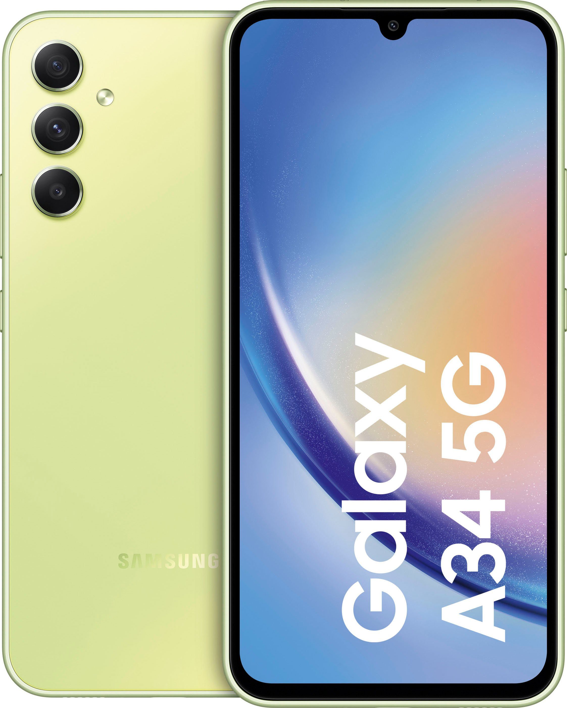 Samsung Galaxy A34 5G 256GB Smartphone (16,65 cm/6,6 Zoll, 256 GB Speicherplatz, 48 MP Kamera) leicht grün