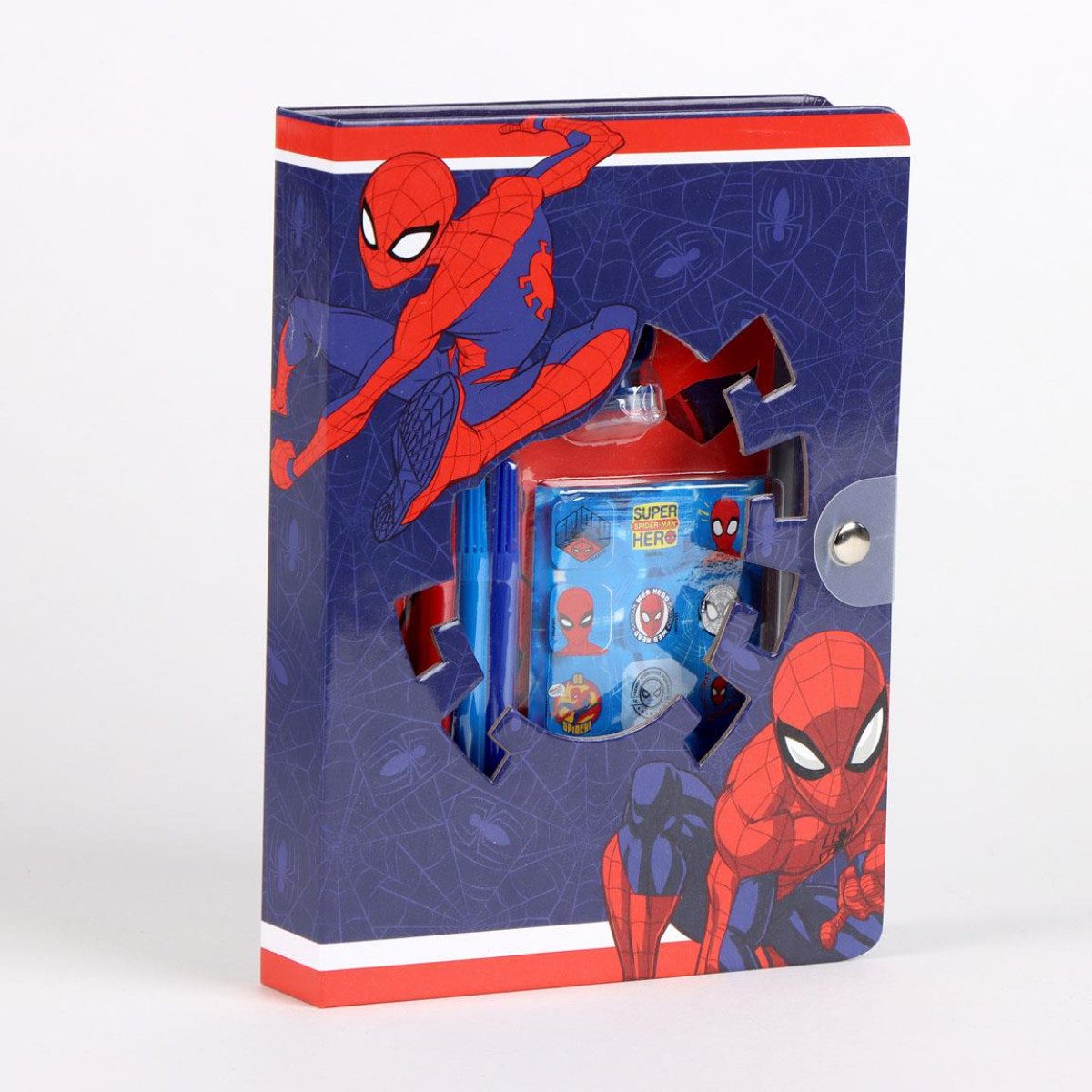Cerda Notizbuch Spiderman Notizbuch-Set für Kinder – Schreibset mit Stiften & Stickern