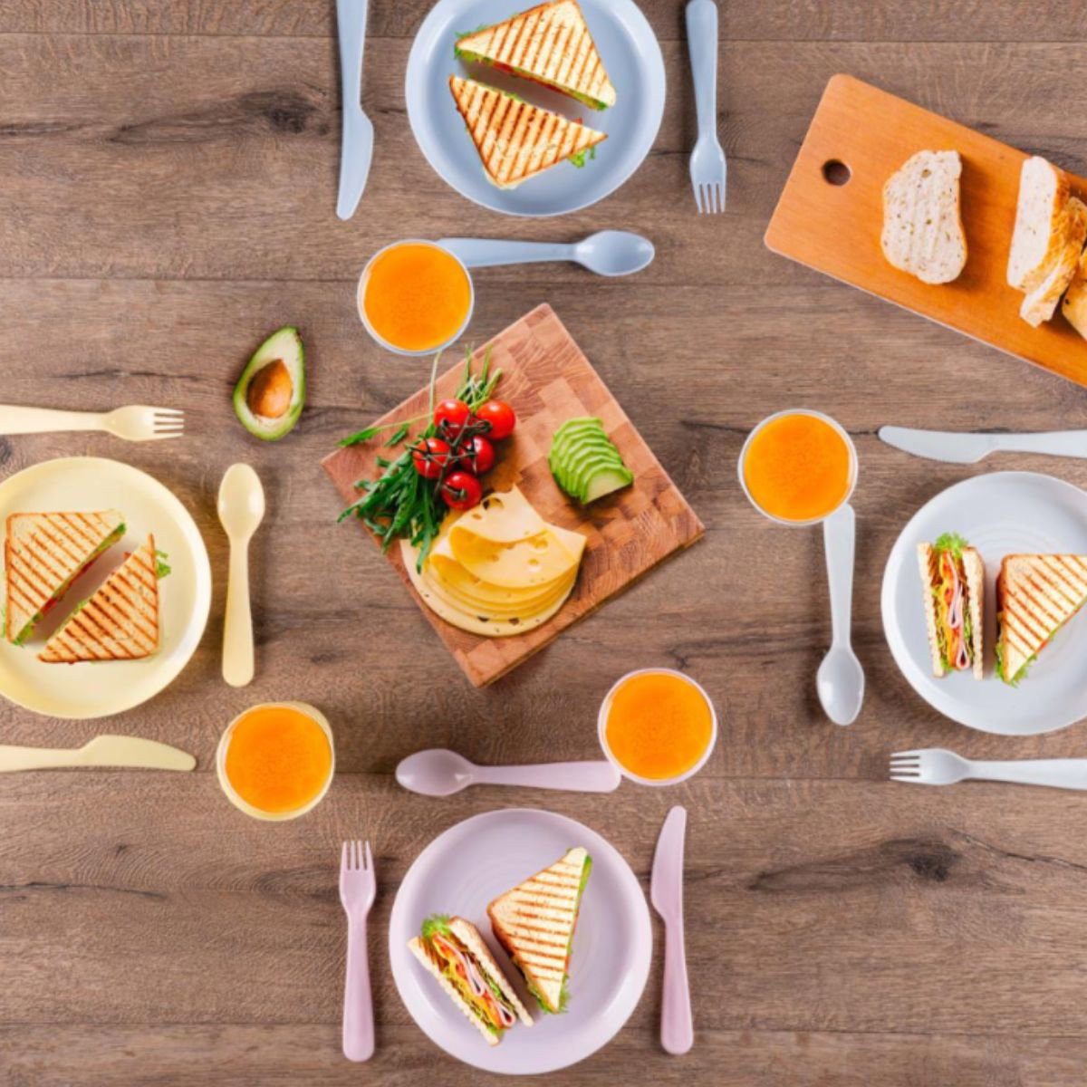 Alpina Frühstücks-Geschirrset Alpina Picknick Set 21-teilig, Kunststoff