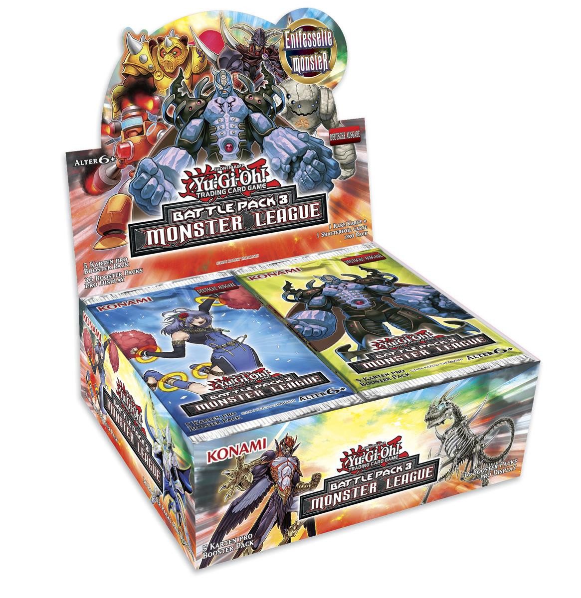 Yu-Gi-Oh Sammelkarte Battle Pack 3 Monster League Display Deutsch 1. Auflage + Sleeves