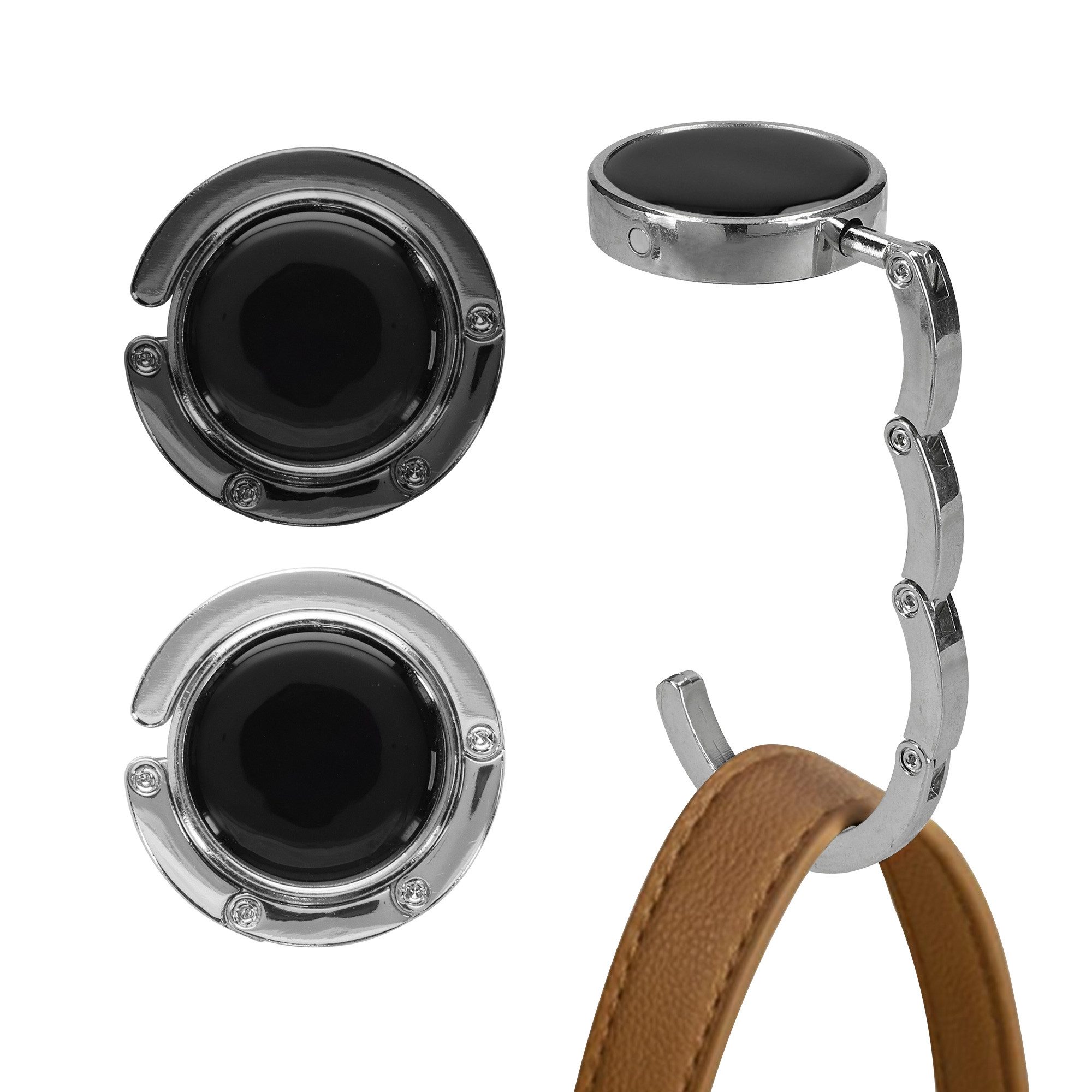 kwmobile Taschen-Halterung kwmobile Tisch Handtaschenhalter Haken, (2-tlg., 2x Faltbare Antirutsch Taschenhaken Halterung für Handtaschen)