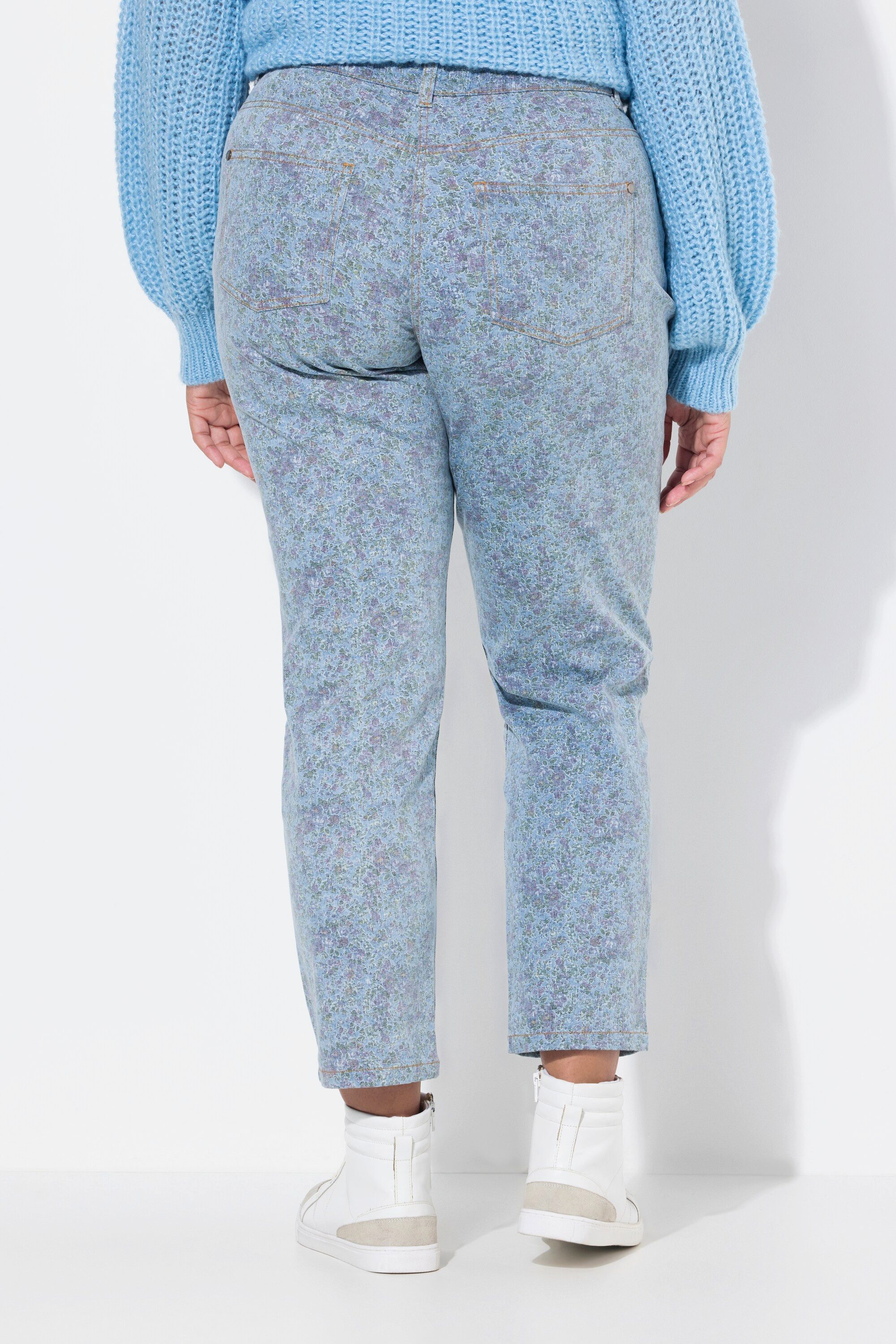 Janet & Joyce Regular-fit-Jeans Jeans Blumenmuster 5-Pocket