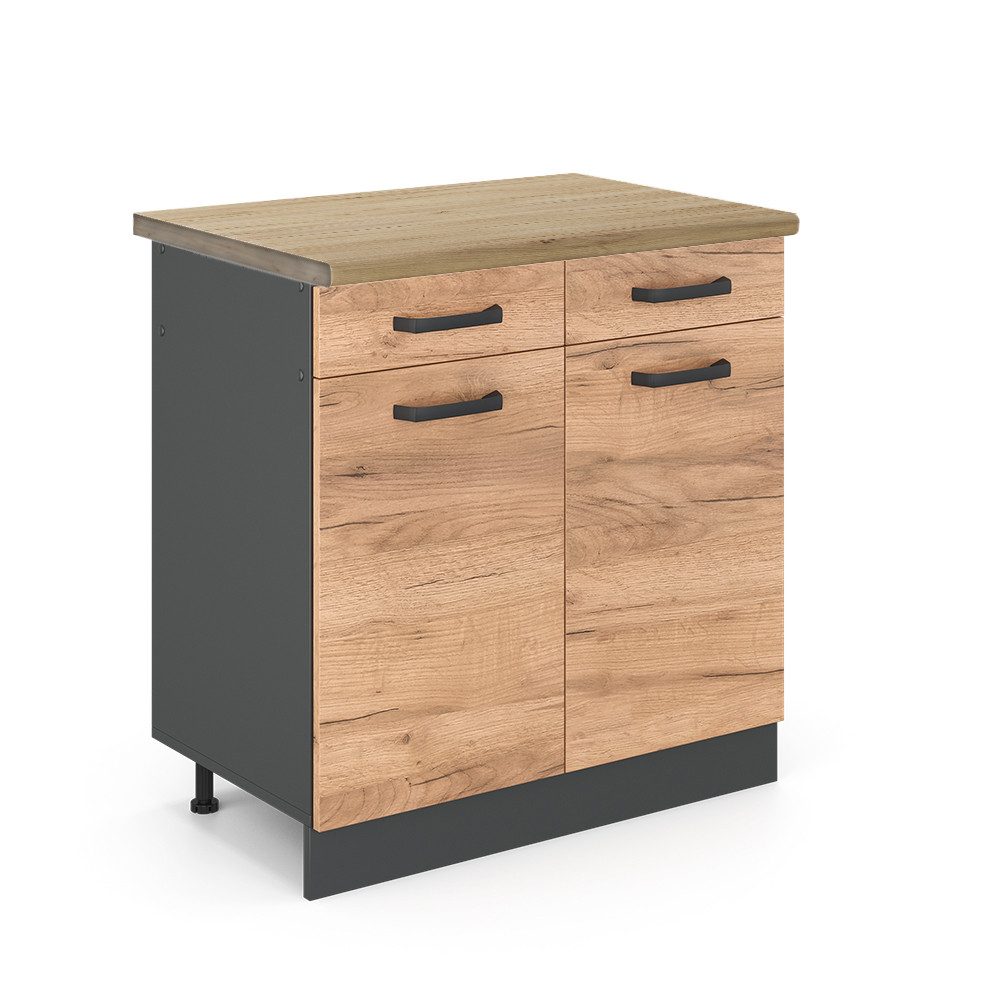Vicco Unterschrank R-Line, Goldkraft Eiche/Anthrazit, 80 günstig online kaufen