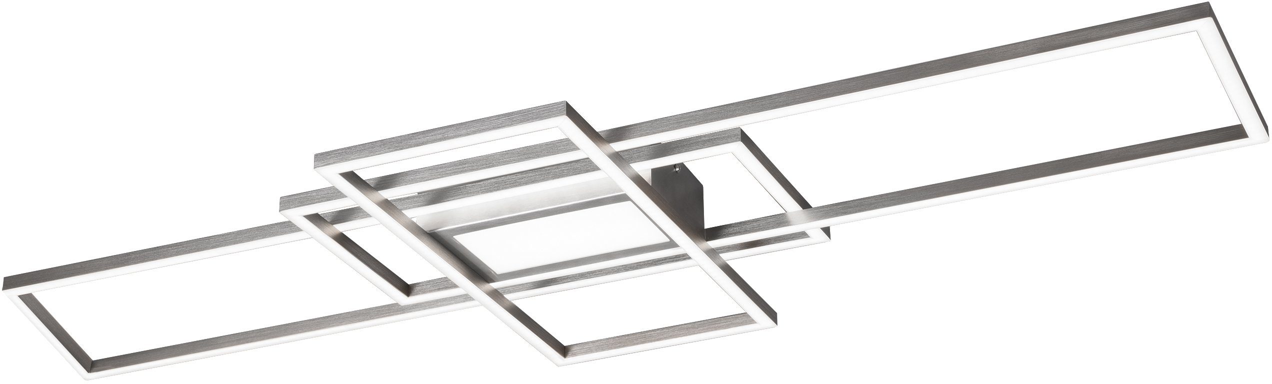 TRIO Leuchten LED Deckenleuchte MILA, Dimmfunktion, Memoryfunktion, Nachtlichtfunktion, LED fest integriert, Farbwechsler, Neutralweiß, Tageslichtweiß, Warmweiß, Deckenlampe inkl. Fernbedienung, dimmbar, 3000 - 6500K, 105xx42x6,5 cm