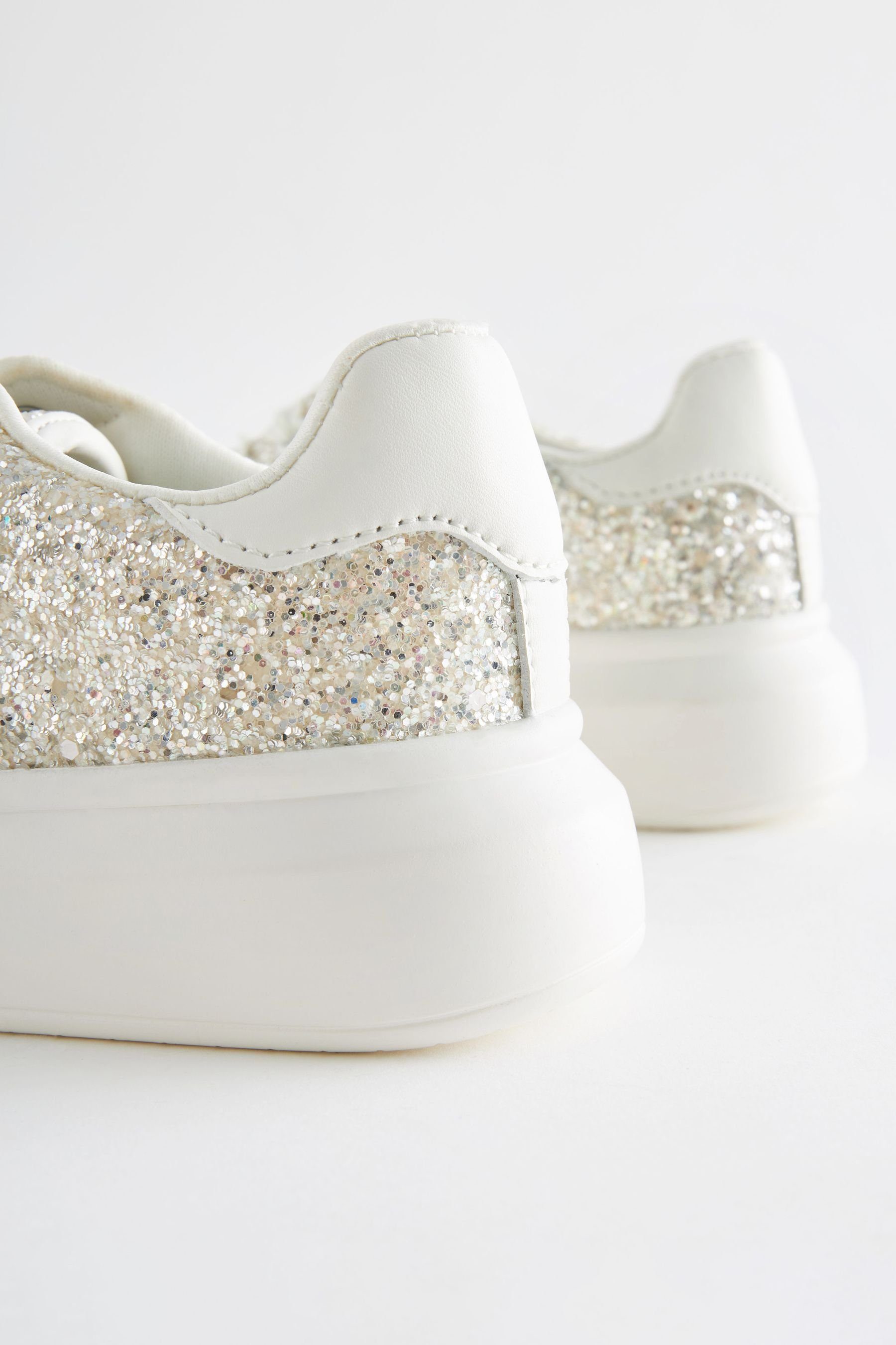 (1-tlg) Glitter Ivory Next Kompakte Cream Sneaker Sneaker