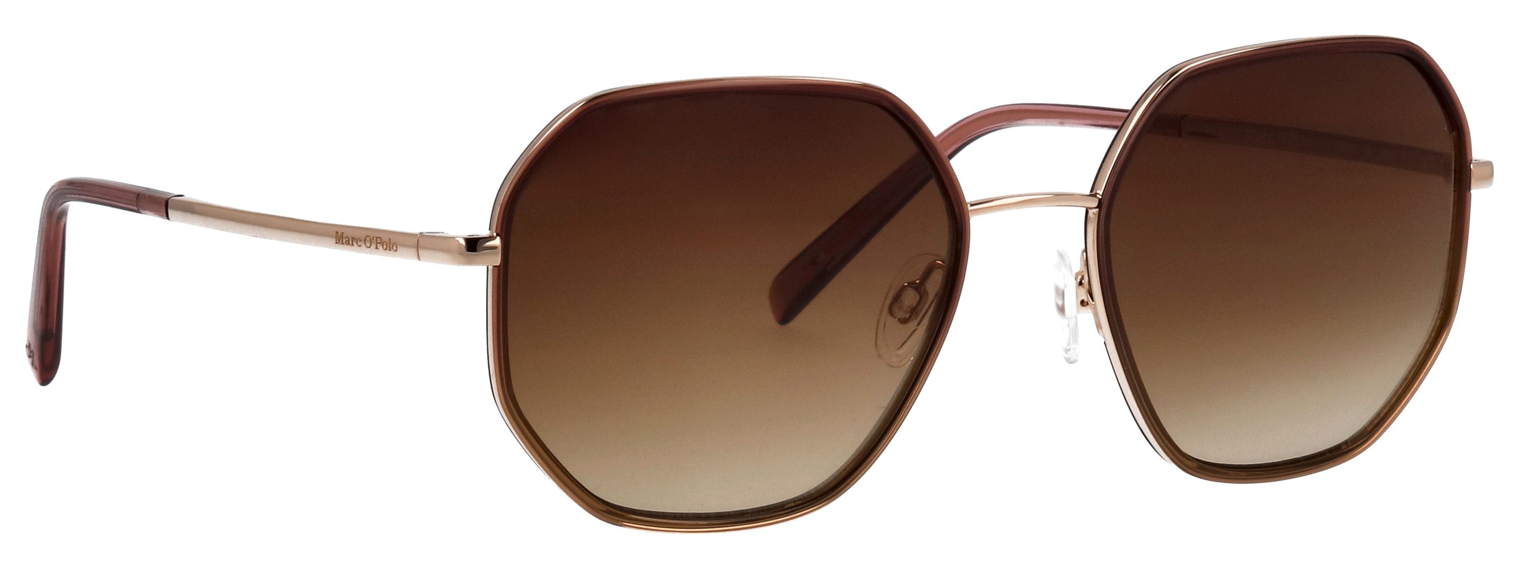 Marc O'Polo Sonnenbrille Modell 508003 Form Hexagon, Logoschriftzug auf Bügel, Kombifassung