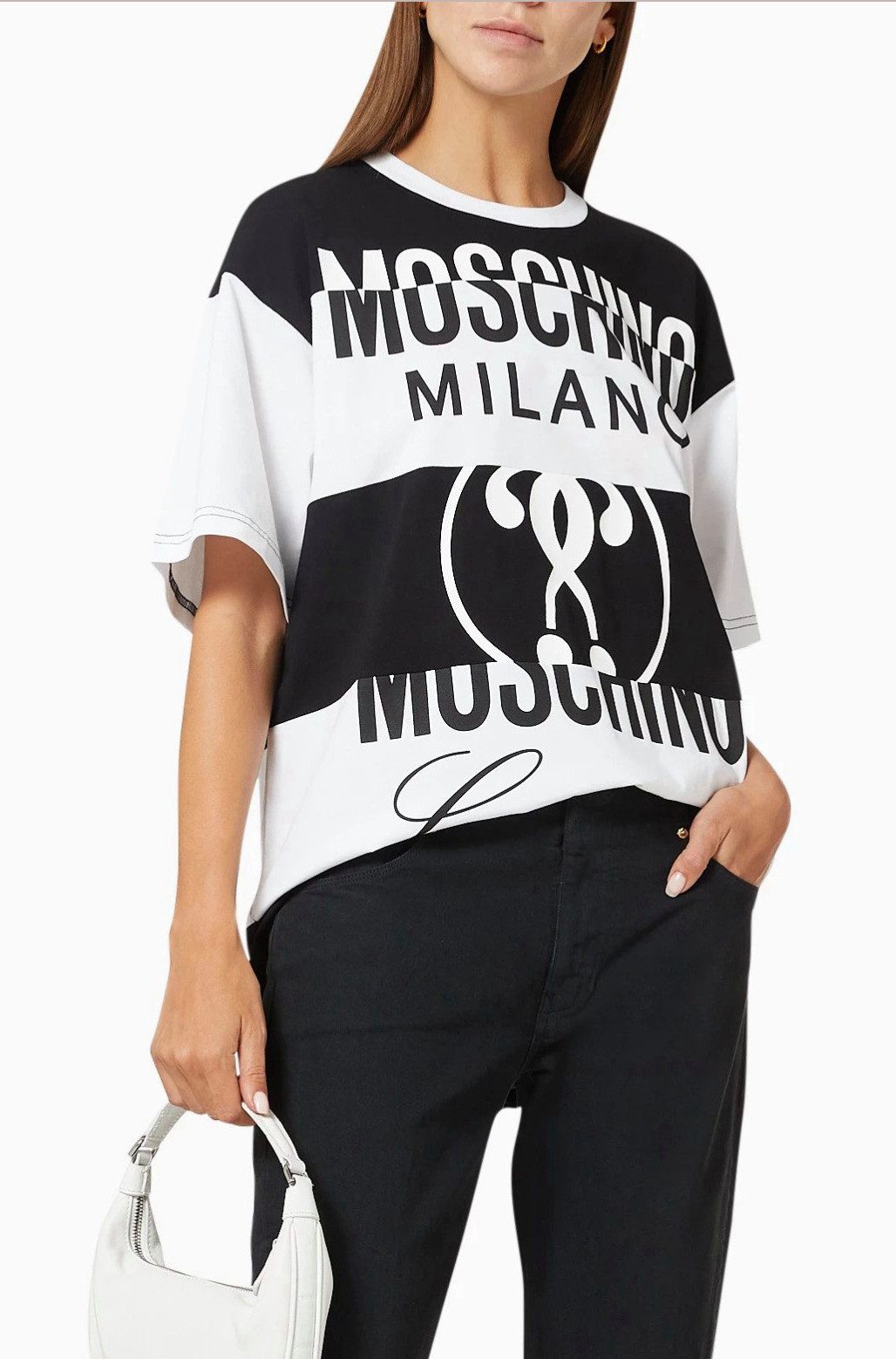 Moschino T-Shirt COUTURE Milano Oversize T-shirt Shirt Loose Fit Streifen Tee