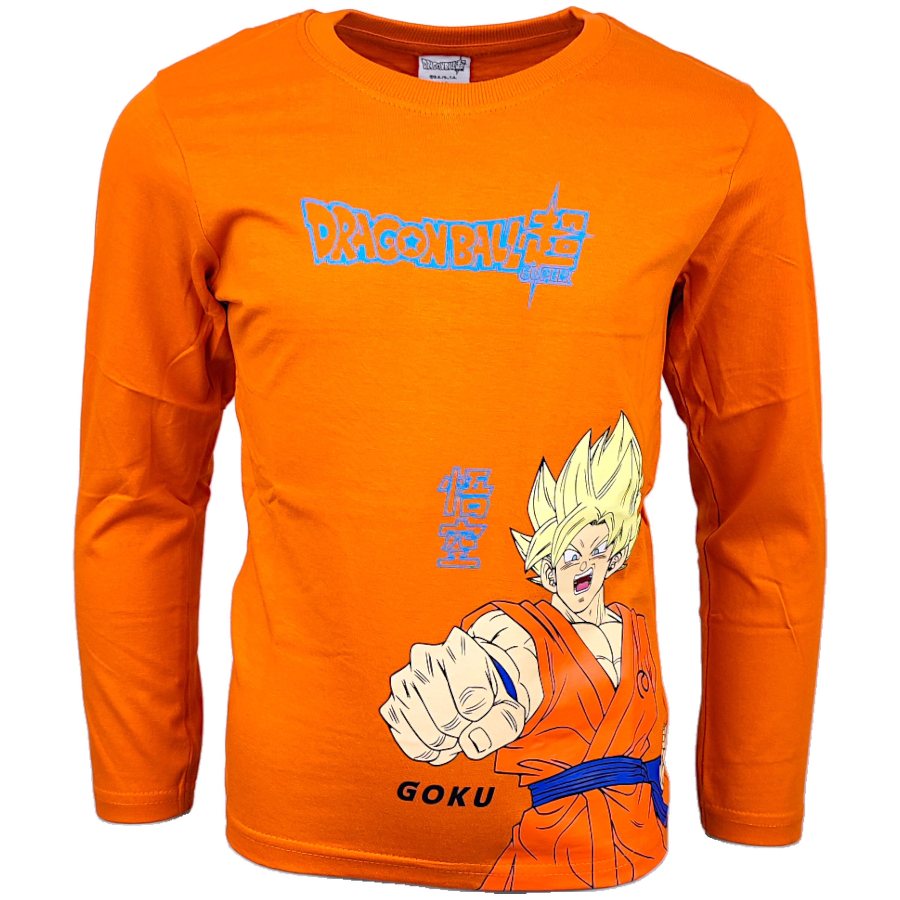 Dragon Ball Langarmshirt Son Goku Super-Saiyajin Jungen Shirt aus Baumwolle Gr. 104 - 152 cm