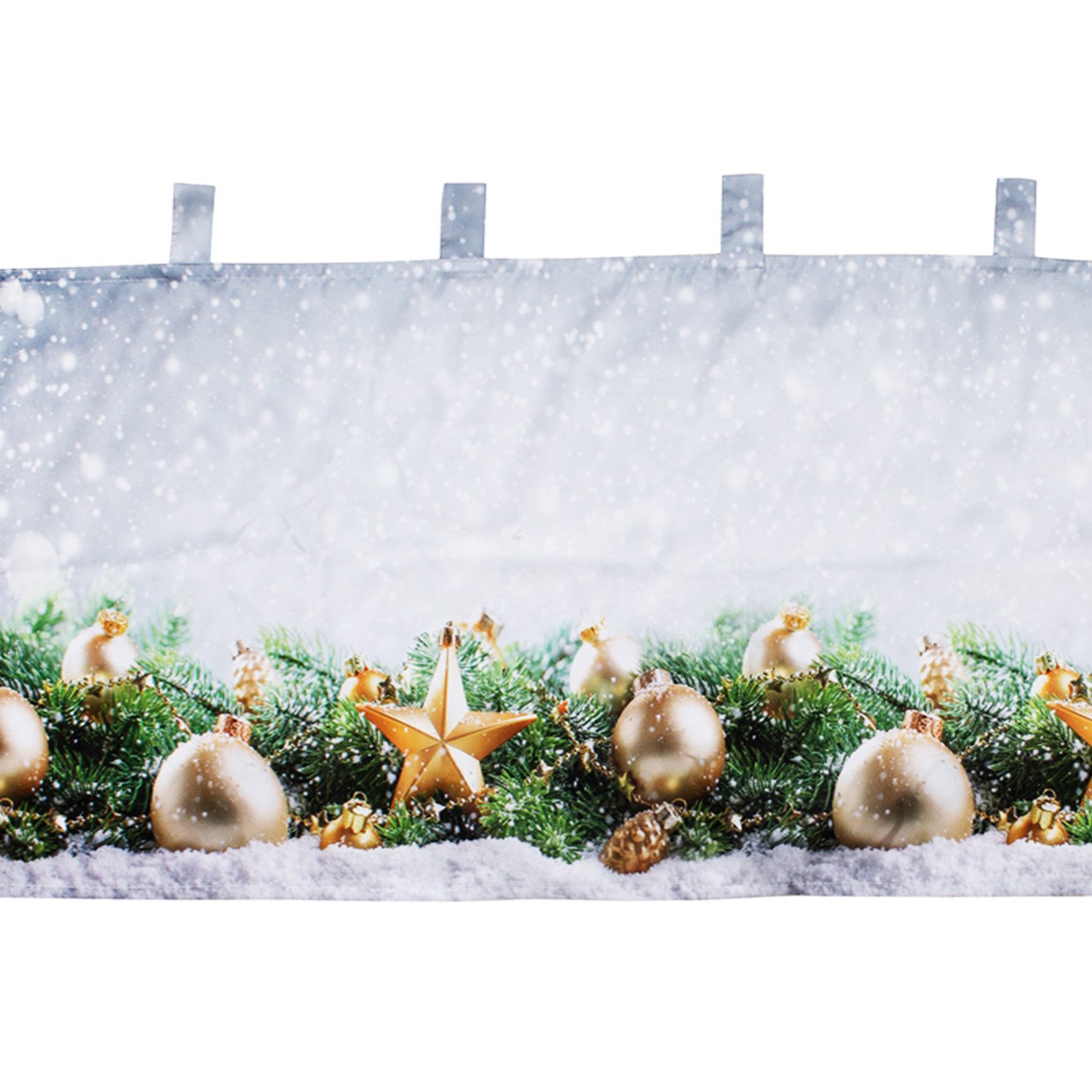 Mojawo Lichtervorhang X-Mas Gardine Scheibengardine Weihnachten Fenstergard günstig online kaufen