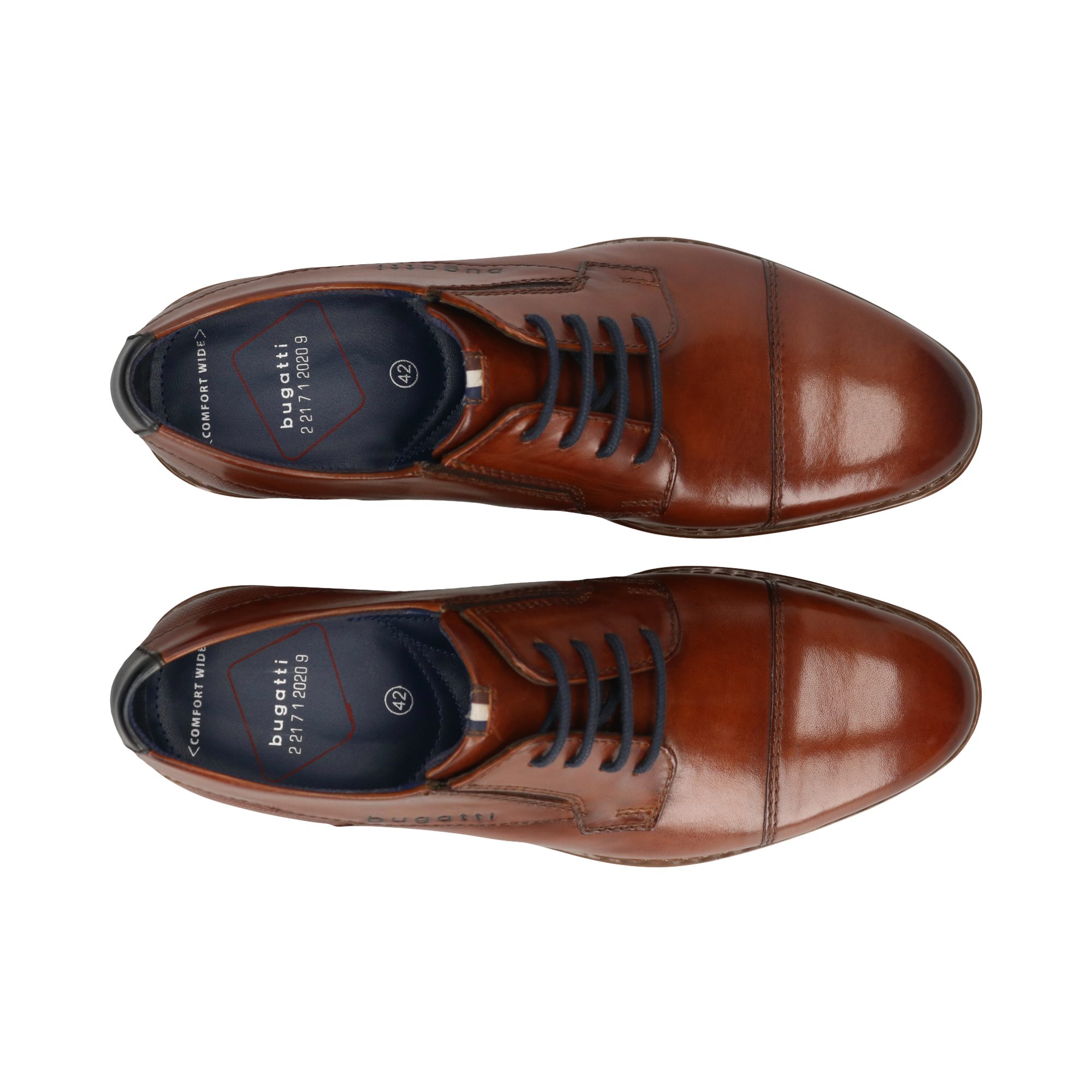 bugatti Schnürschuh, Blockabsatz, Abendschuh, Businessschuh mit Logoprägung