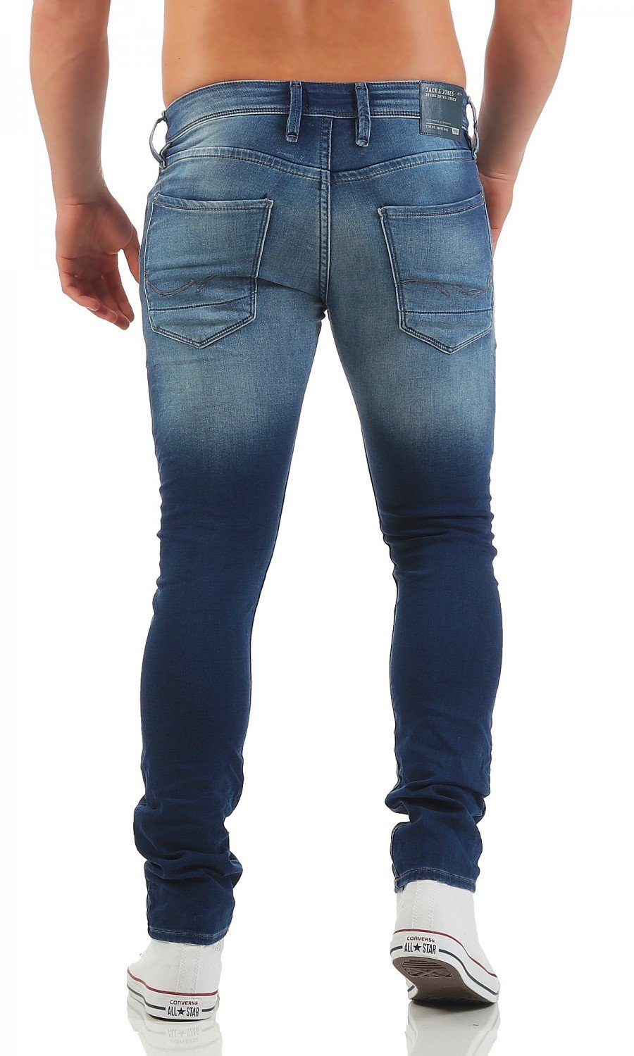 Jack Jones & Slim-fit-Jeans Glenn Dash Jeans Indigo (GE103) Fit Jones Herren Blau Slim & Jack