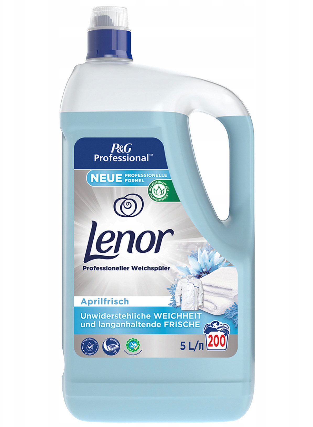 KomfortHome Weichspüler und Pflegespüler Lenor Professional Aprilfrisch 5 L Weichspüler (1x Flasche 5 L, [- 1 Flasche 5 Liter 1 Flasche 5 Liter)