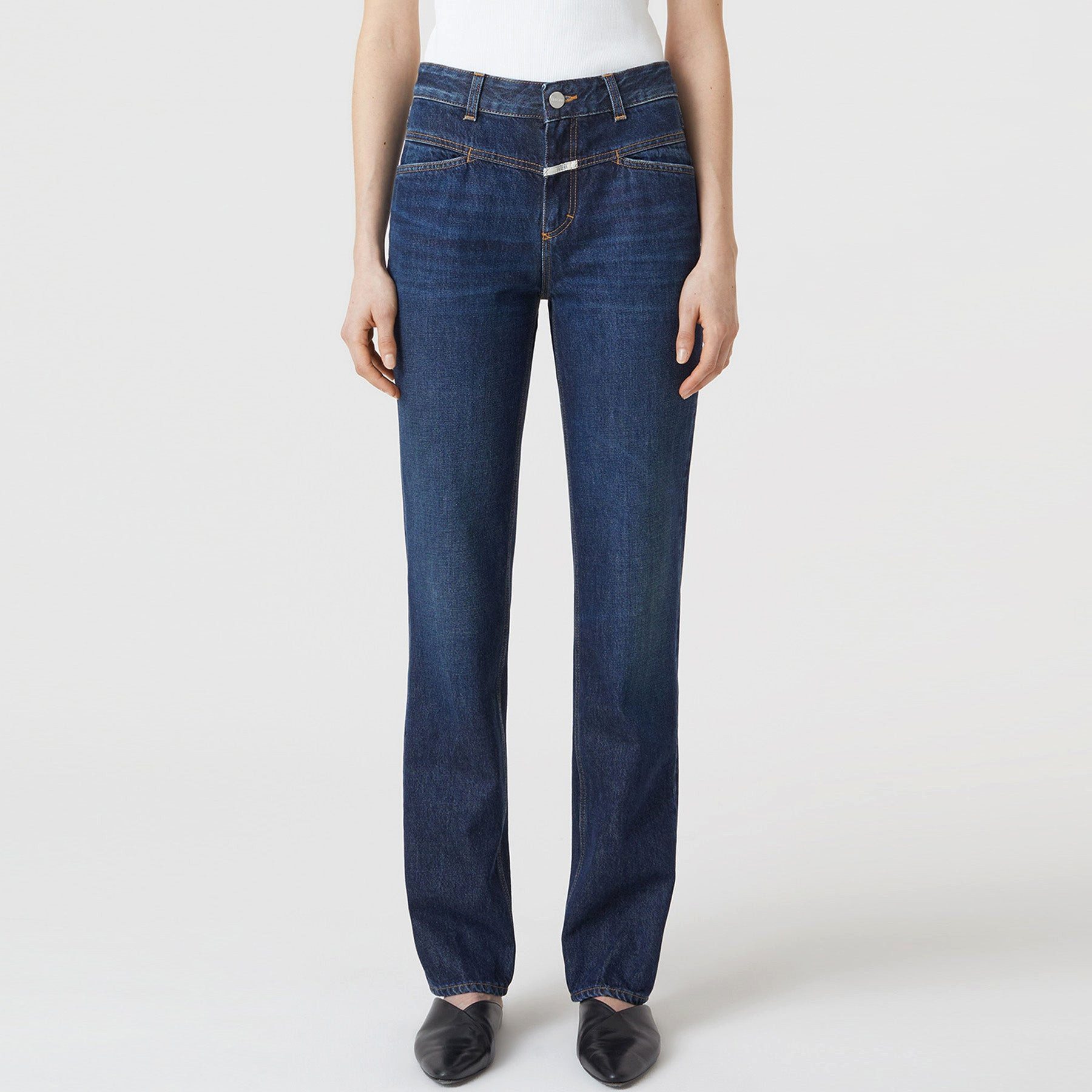 CLOSED Straight-Jeans CLOSED Jeans STRAIGHT-X Mid Waist - Blau