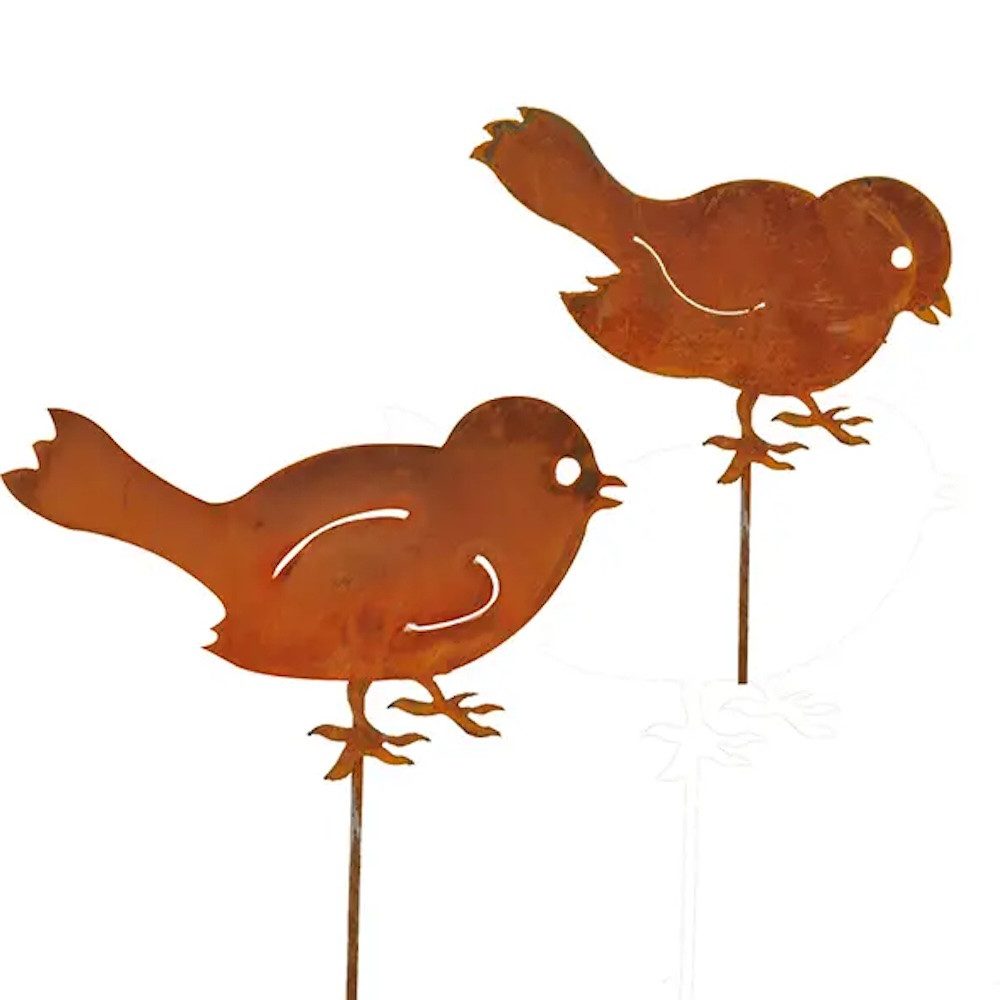 LK Trend & Style Tierfigur Metall Vogel, Garten oder Balkon Deko Rostoptik (2 St., Design Rost, Rostoptik), zauberhafte Dekoration für alle Pflanzen