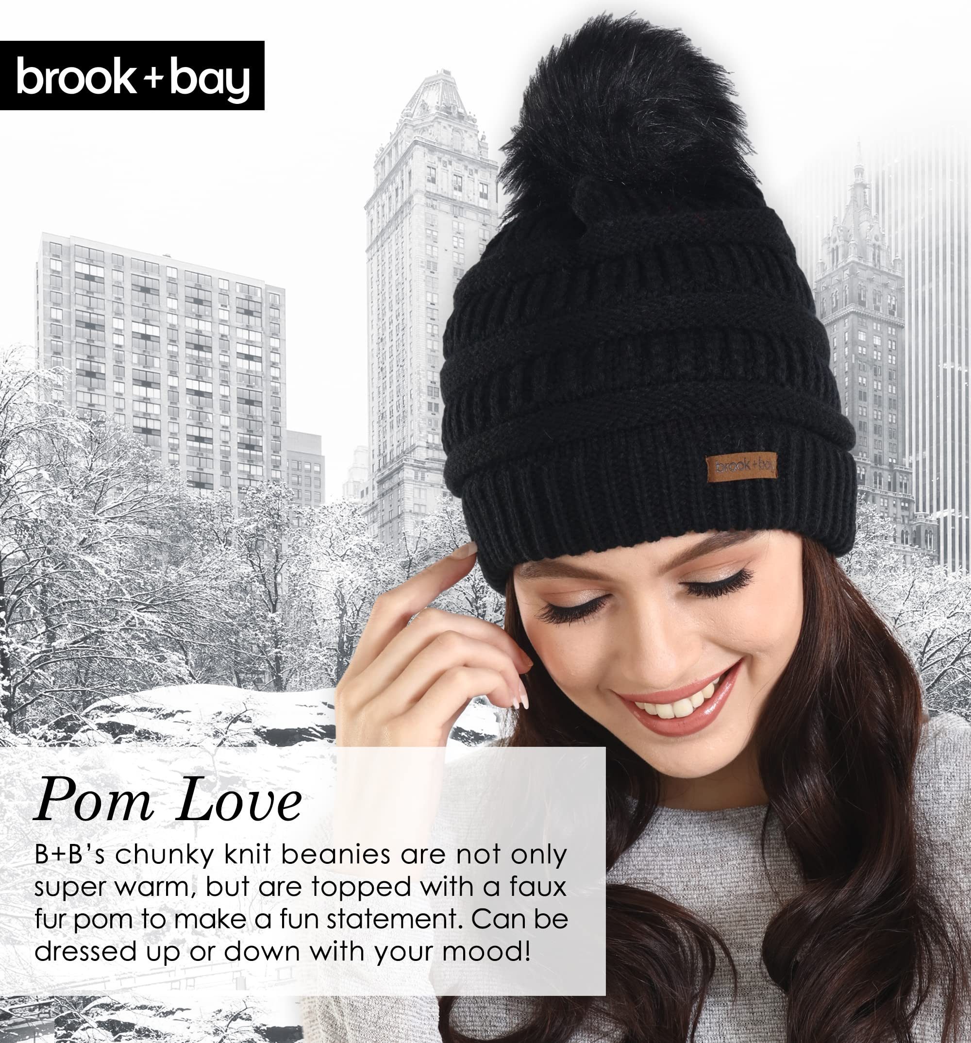 Tough Outfitters Beanie Beanie Strickmütze für Damen One Size Winter Bommel günstig online kaufen