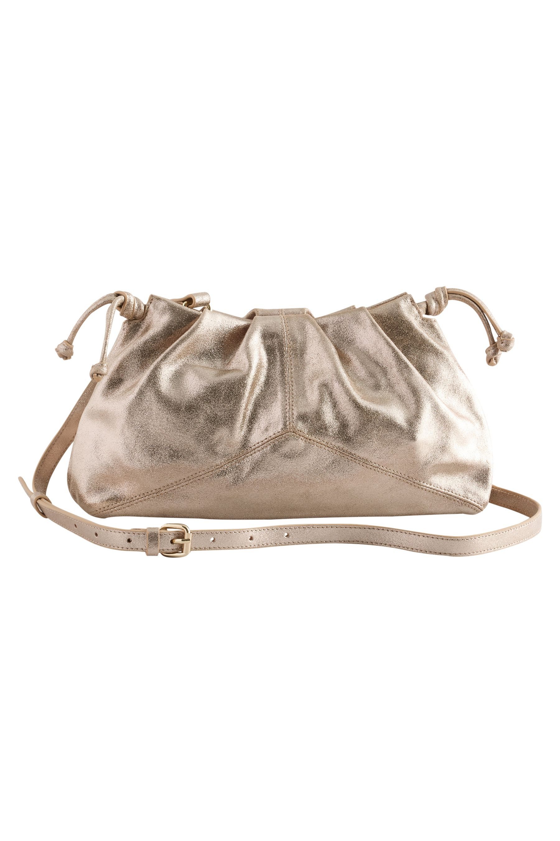 Next Clutch Geraffte Clutch-Tasche aus Veloursleder (1-tlg)