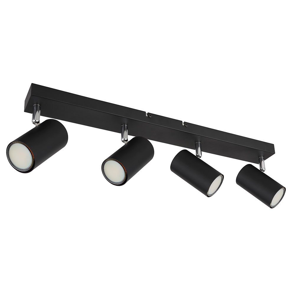 etc-shop LED Deckenspot, Leuchtmittel schwarz inklusive, Spot nicht flammig Deckenstrahler Deckenleuchte 4 Deckenlampe