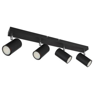 etc-shop LED Deckenspot, Leuchtmittel nicht inklusive, Deckenleuchte Spot 4 flammig Deckenstrahler schwarz Deckenlampe