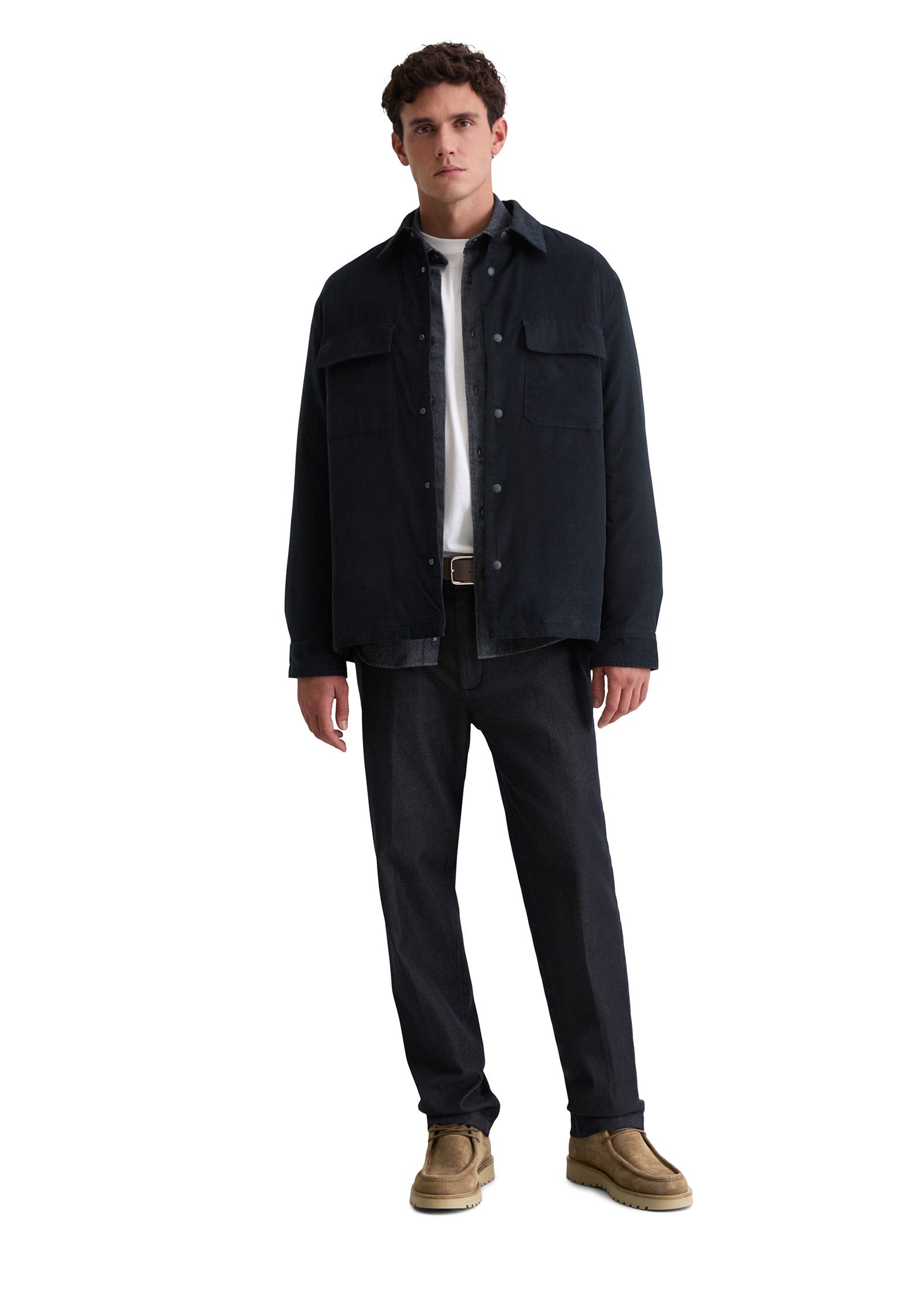 Marc O'Polo Hemdjacke Cord-Overshirt mit leichter Wattierung Kentkragen, tonale Druckknöpfe – Bild 4 von 5