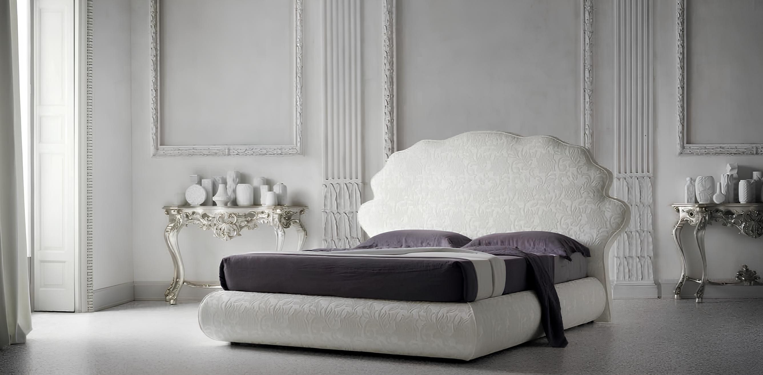 Polsterbett Luxus Italienisches Design Doppelbett 160x200cm Holz/Textil