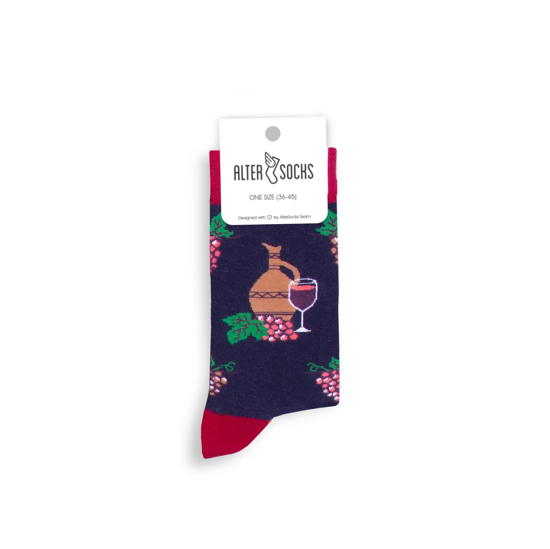 AlterSocks Freizeitsocken Забавные носки Wein Носки Damen & Herren Unisex Размер 36 – 45