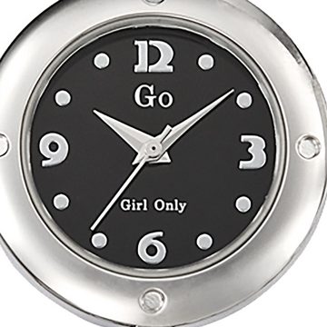 Girl Only Quarzuhr Girl Only Damen Armbanduhr schwarz, Damenuhr rund, klein (ca. 25mm), Lederarmband, Elegant-Style
