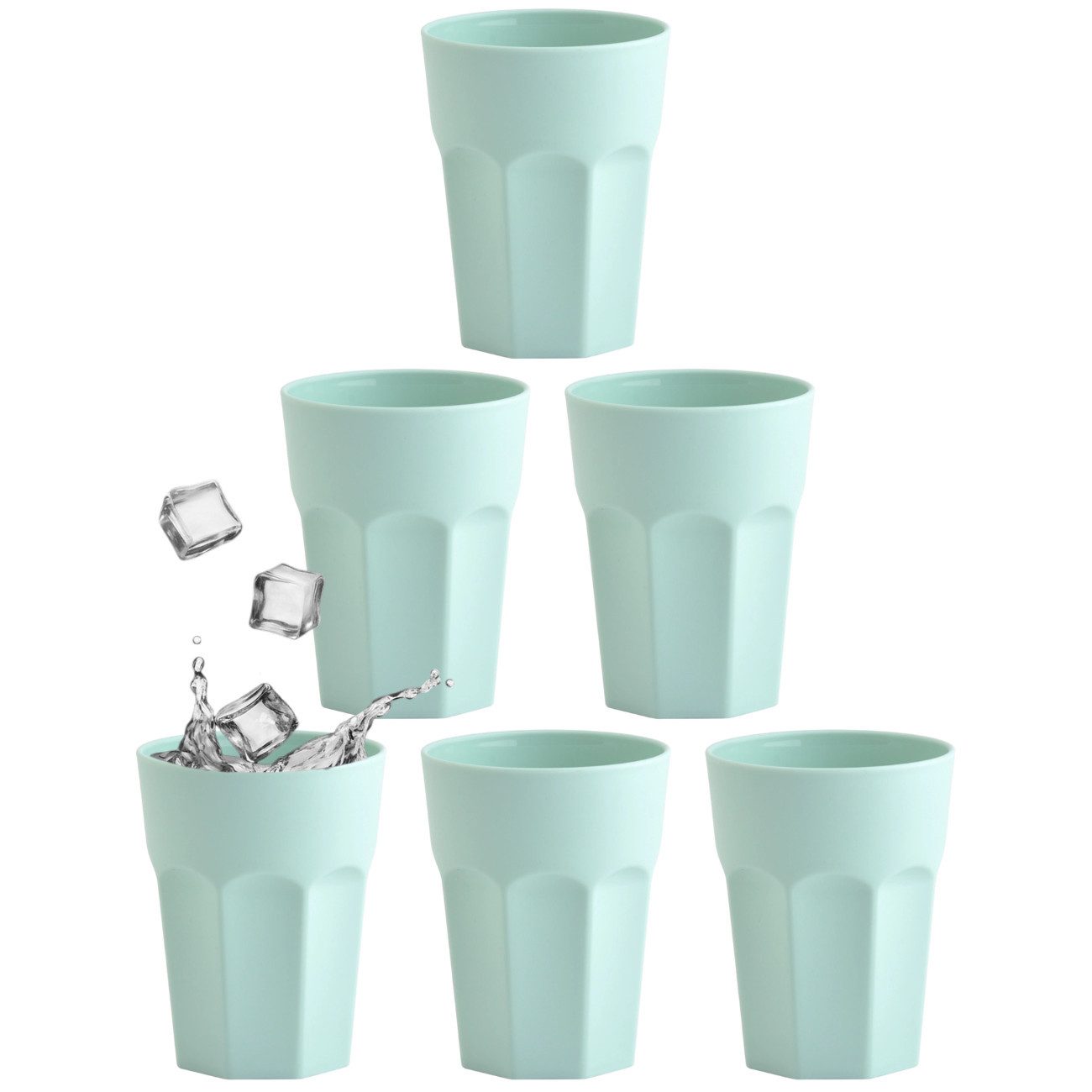 Engelland Becher ENGELLAND 6 x Kunststoffbecher 0,25 Mint, 6-tlg., Kunststoff, spülmaschinengeeignet, bruchfest, wiederverwendbar, 250 ml, 0,25 Liter