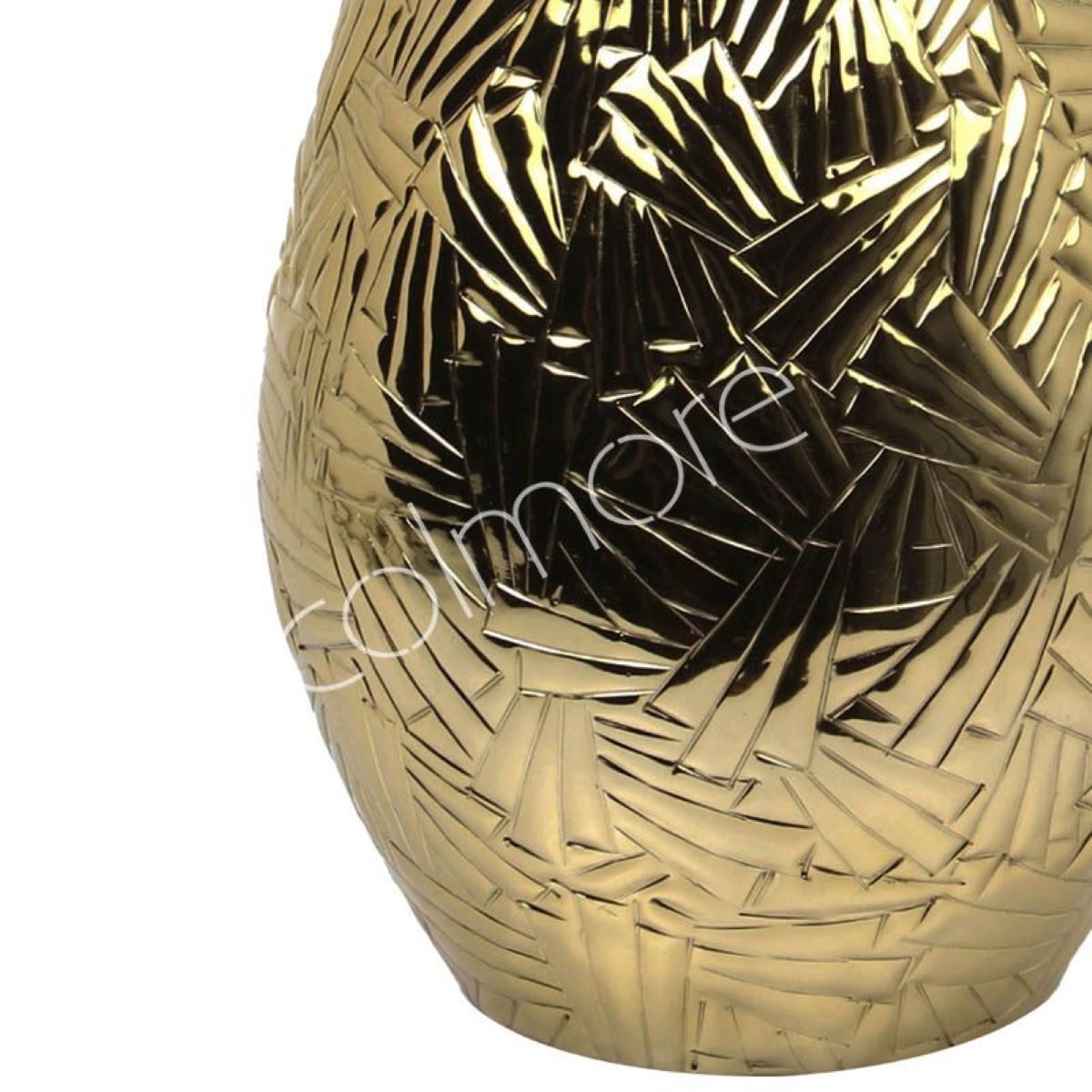 colmore Dekovase Vase Deko Gold Schmal Leicht Modern Mittelhoch 43 cm, Extra Leicht