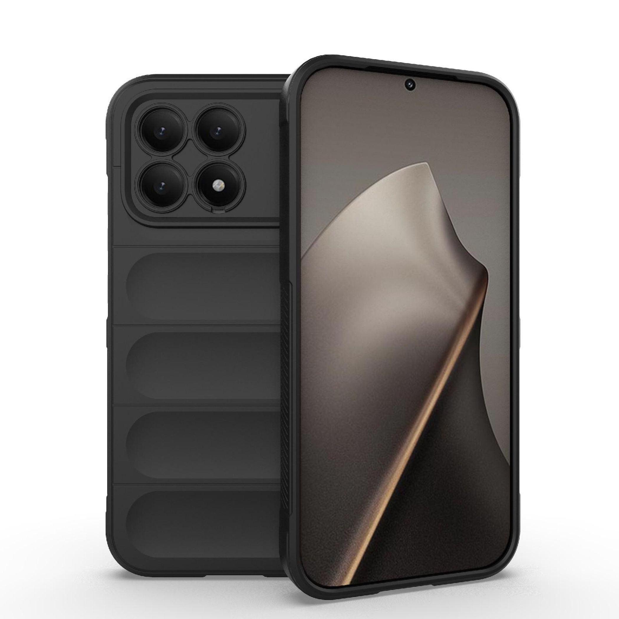 Wigento Handyhülle Kunststoff für Xiaomi Poco F8 Pro TPU Flanell Magic Shield Schwarz, Stoßfeste Design Kunststoff Hülle