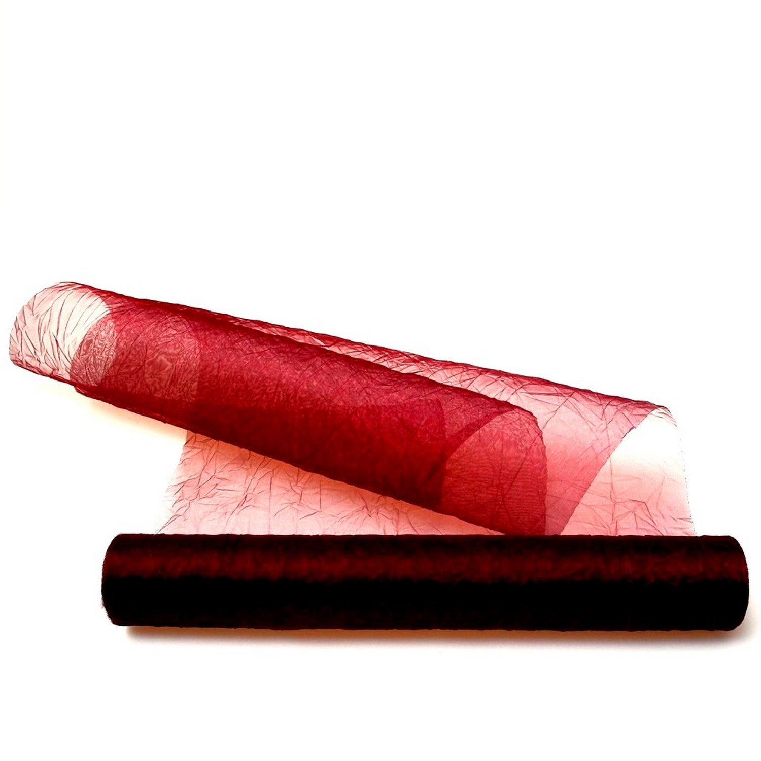 Deko AS Tischläufer Crashorganza-Tischläufer bordeaux - 28 cm breit - Rolle 5 Meter - 682 (1-tlg, 1 Rolle Tischläufer), Strapazierfähig