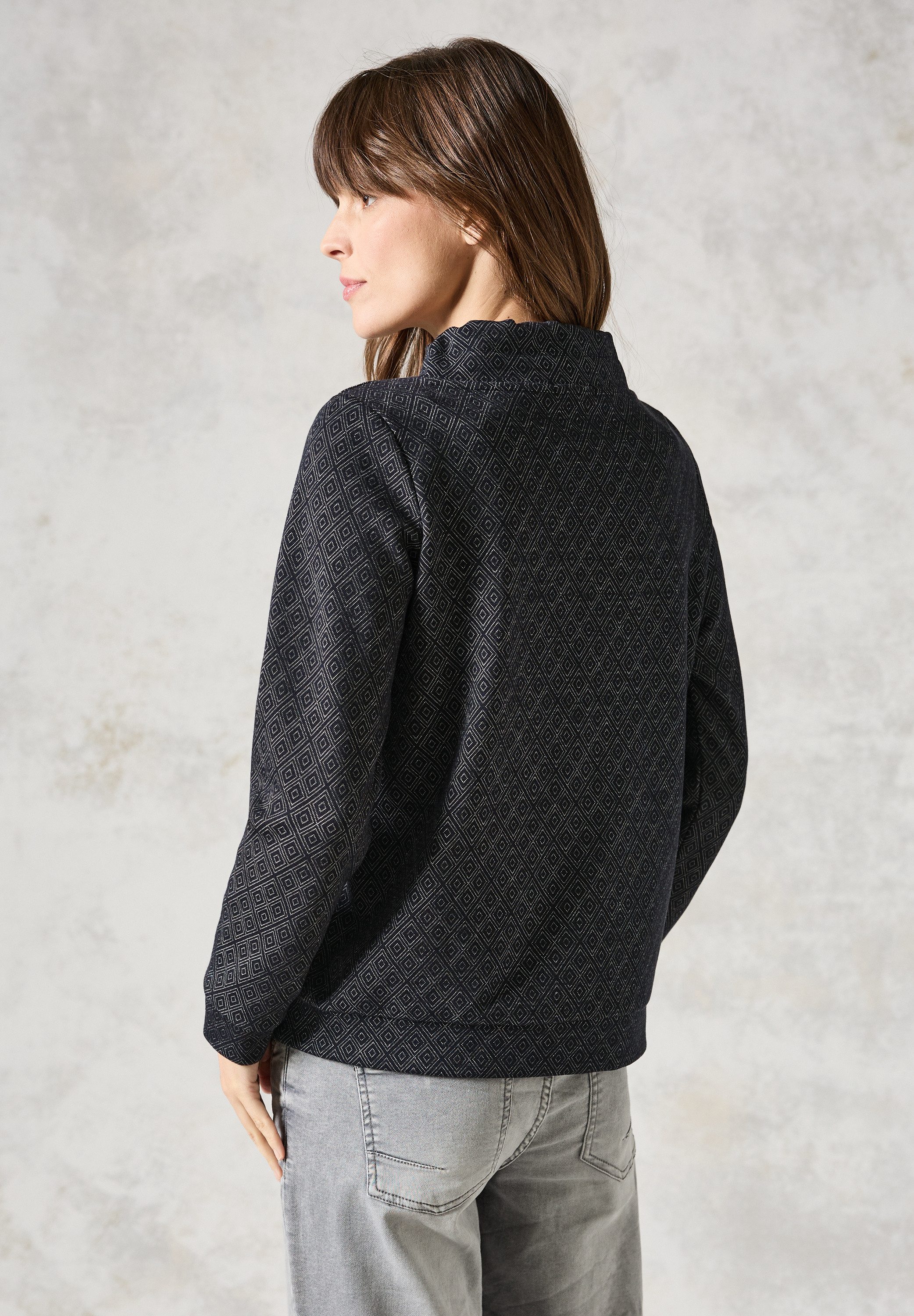 Cecil Langarmshirt aus elastischem Materialmix günstig online kaufen