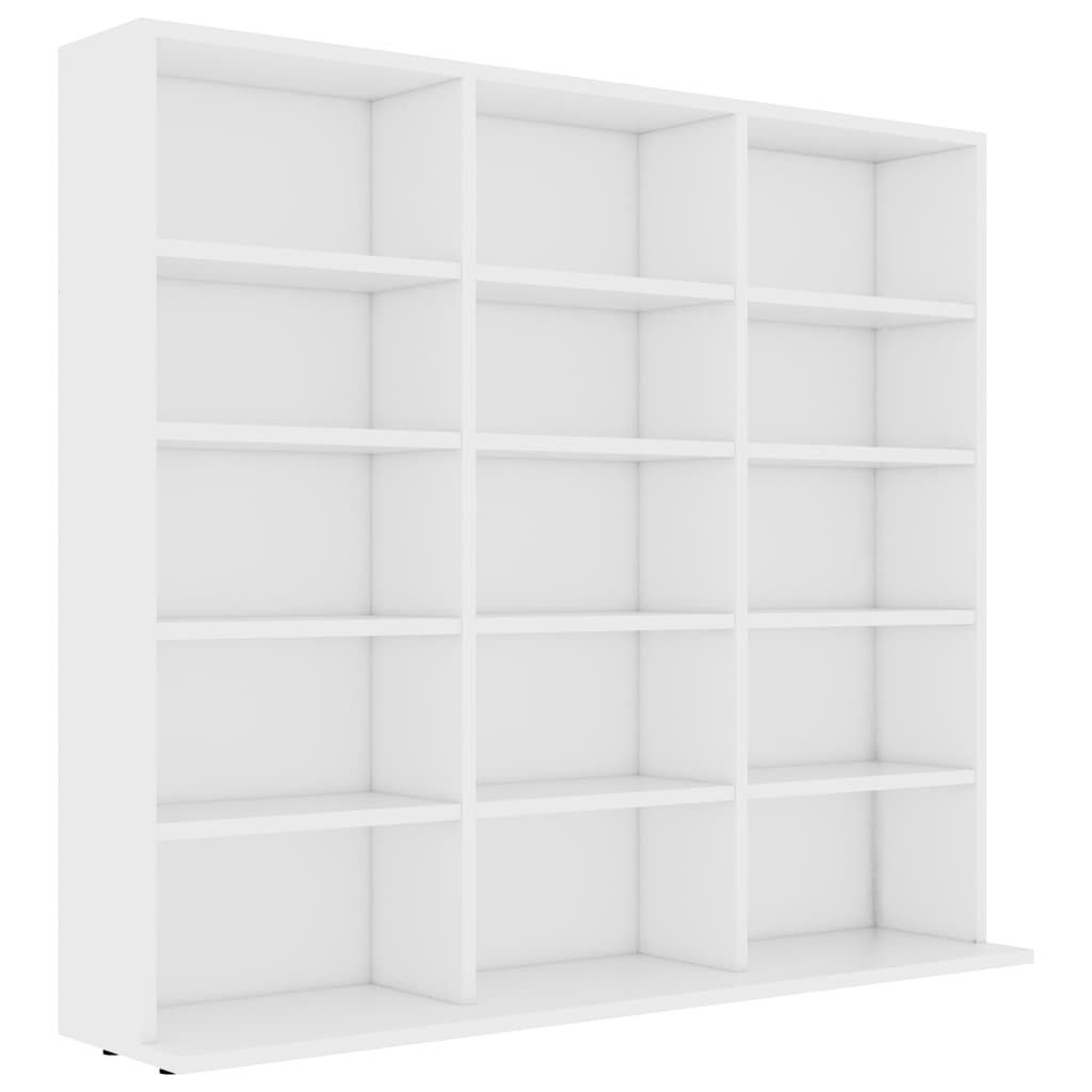 vidaXL Regal 100 x 23 x 895 cm CD-Regal Weiß 102x23x89,5 cm Spanplatte Mediaaufbewa
