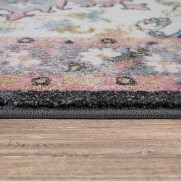 Teppich Vintage-Teppich Frisé-Kurzflor Für Wohnzimmer Orient-Design Pastell, TT Home, rechteckig, Höhe: 16 mm