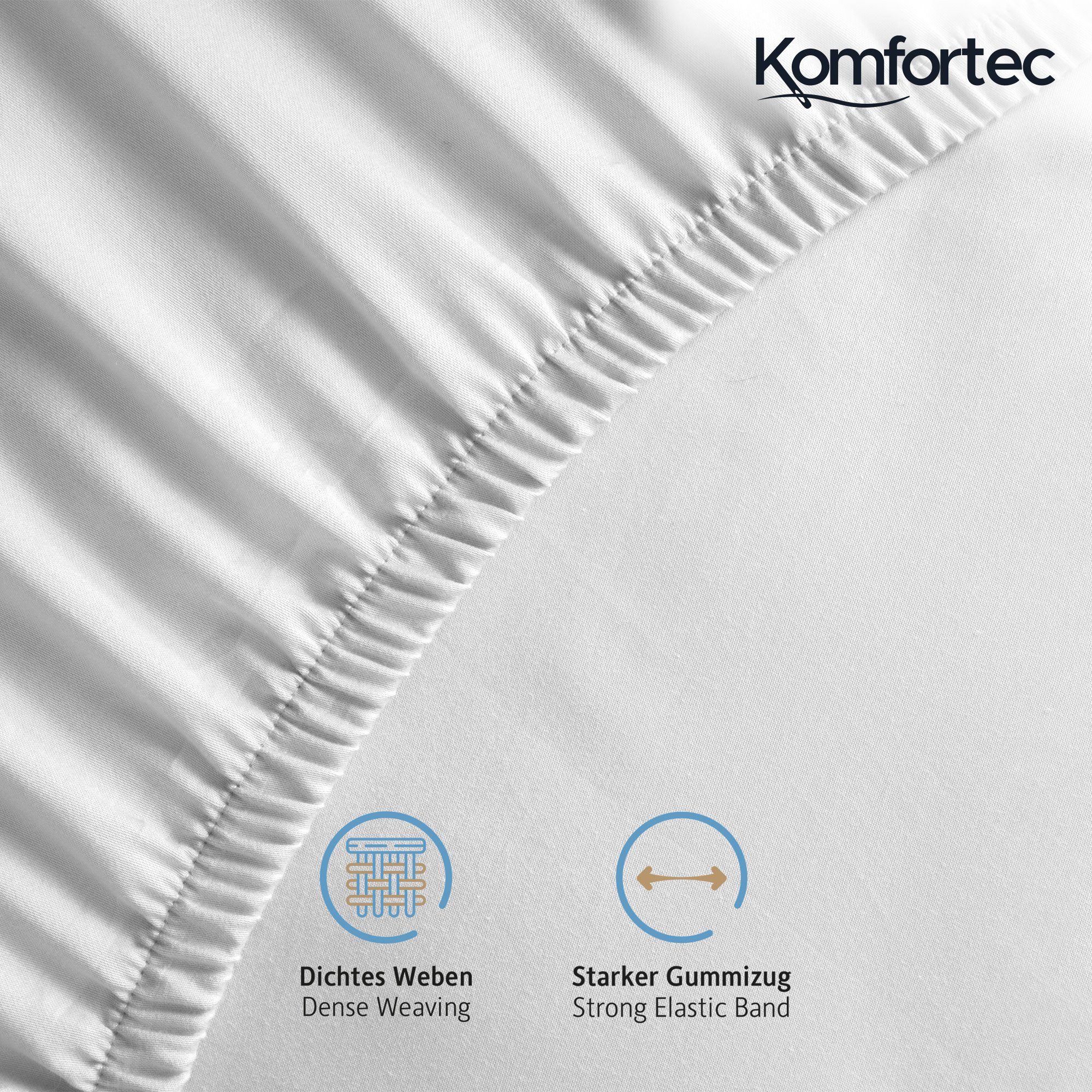 Komfortec Spannbettlaken Jersey Spannbettuch, 90x200, 140x200, günstig online kaufen