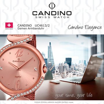 Candino Quarzuhr Candino Damen Uhr Analog C4613/2, Damen Armbanduhr rund, Edelstahlarmband roségold, Fashion