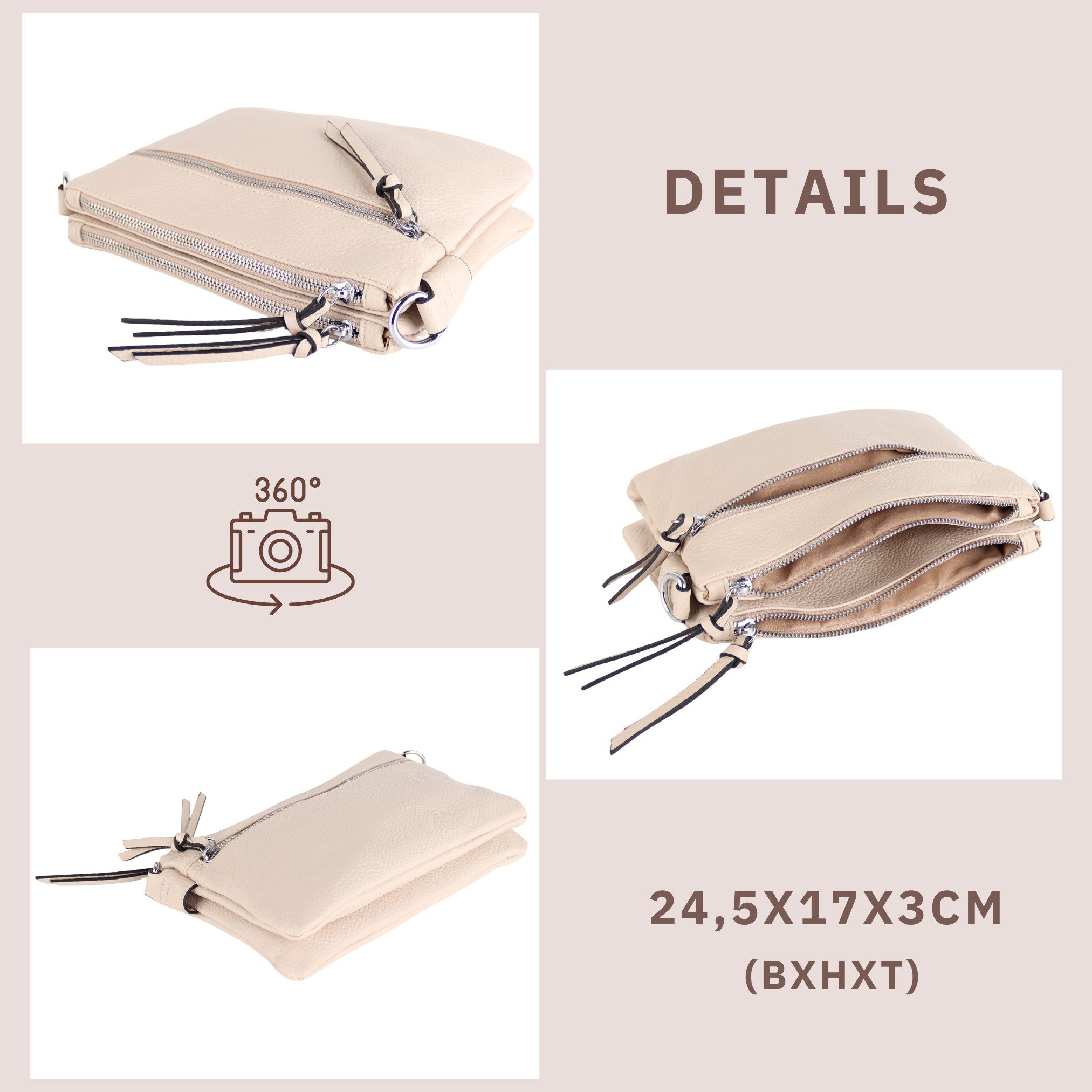 MIRROSI Umhängetasche Damen, Veganleder Crossbody Tasche günstig online kaufen