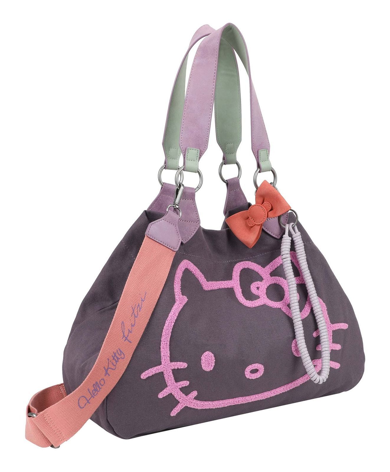 Fritzi aus Preußen Schultertasche Hello Kitty Head Flocked Canvas günstig online kaufen
