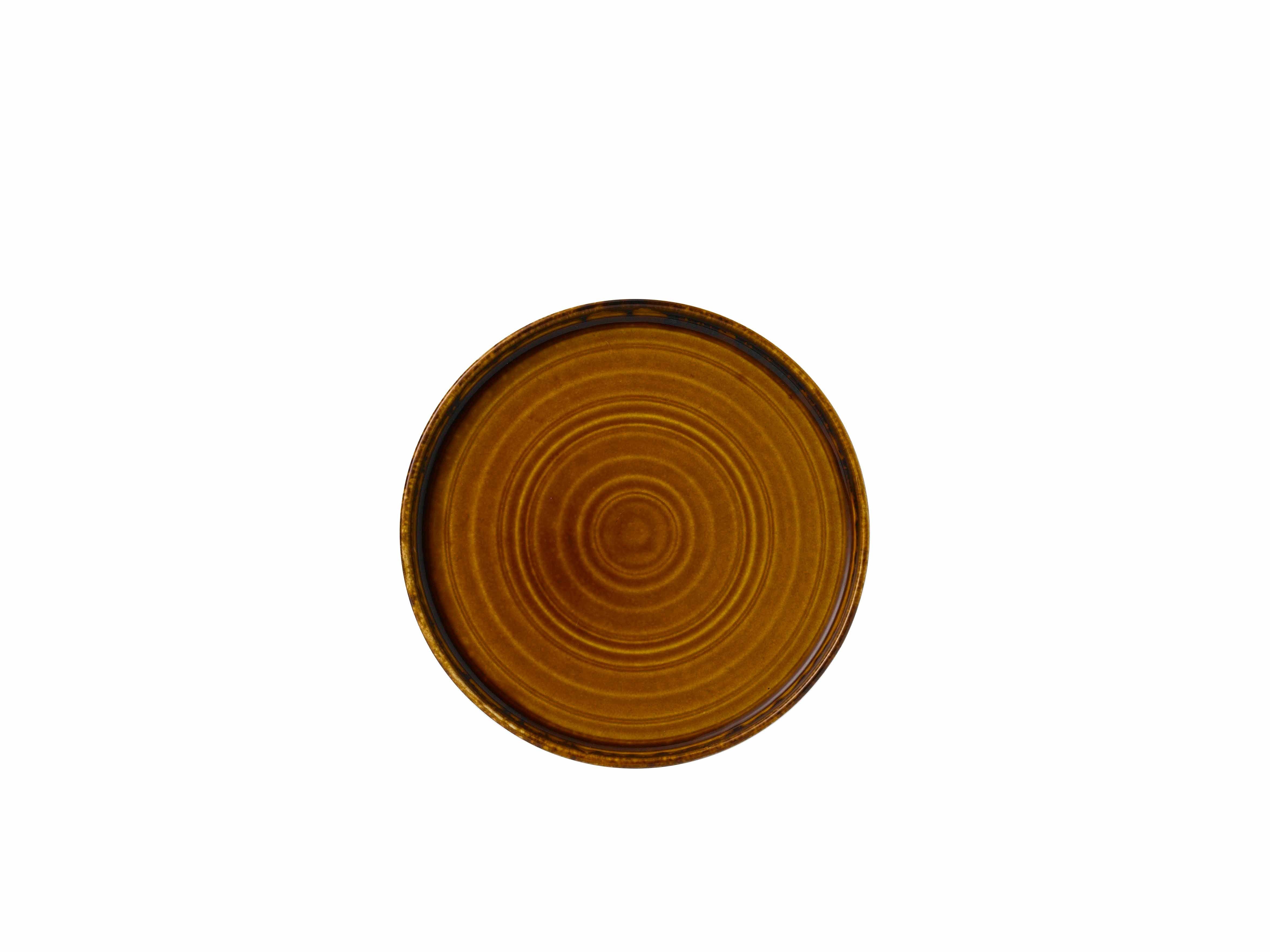 Dudson Teller-Set Dudson Harvest Brown Runde Teller mit erhöhtem Rand 21cm - Braun (6, Feinstes Porzellan