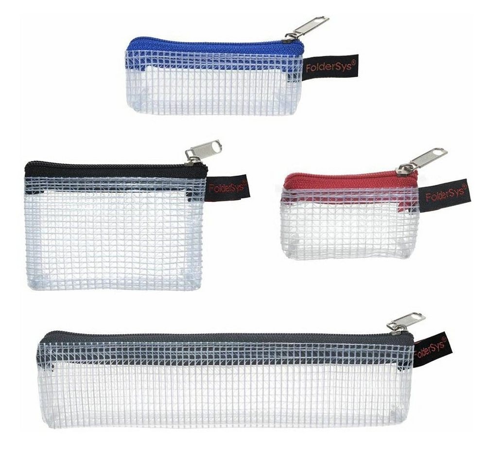 FOLDERSYS Aufbewahrungstasche 4er Set Mini-Reißverschluss-Beutel PVC
