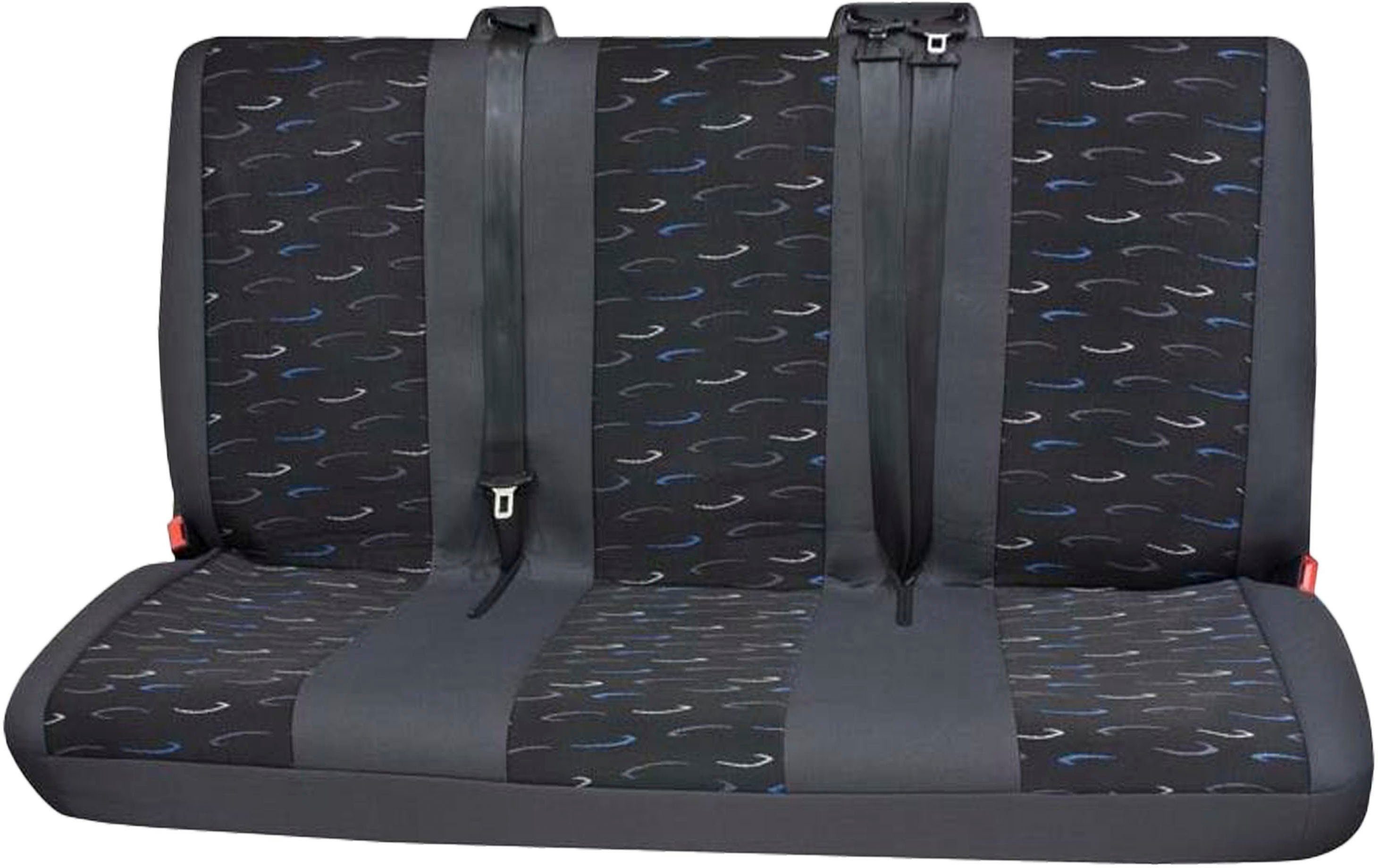Petex Autositzbezug Sitzbezug Bestehend universelle aus für 3er hinten, Passform in Kombi, blau, Sitzbank 2\