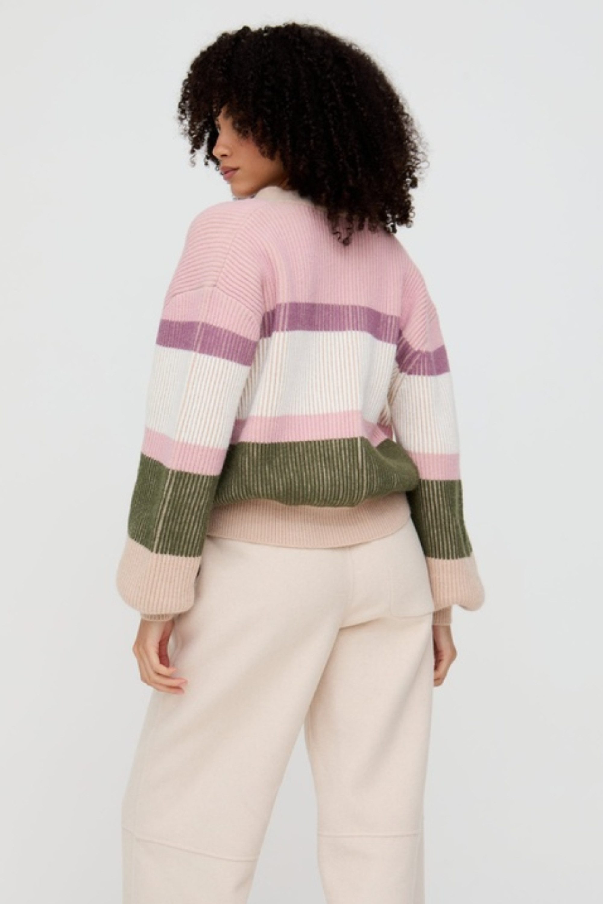 Lily and Lionel Strickjacke Holly Button Front Stripe Print Cardigan Damen