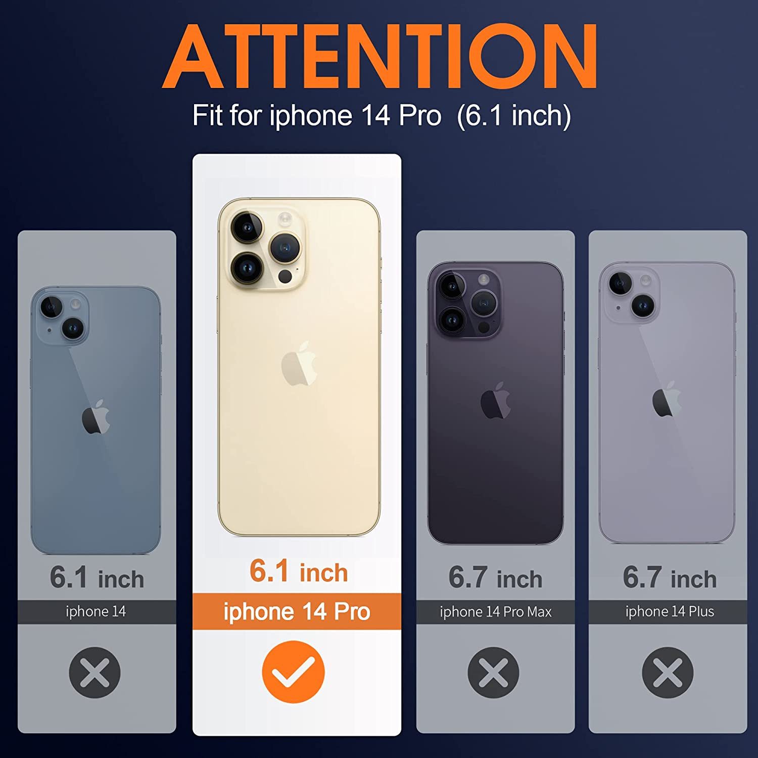 Wisam Smartphone-Hülle Wisam® Apple iPhone 14 Pro 6.1" Anti Shock Silikon Case Clear Hülle 15,49 cm (6,1 Zoll) – Bild 5 von 5