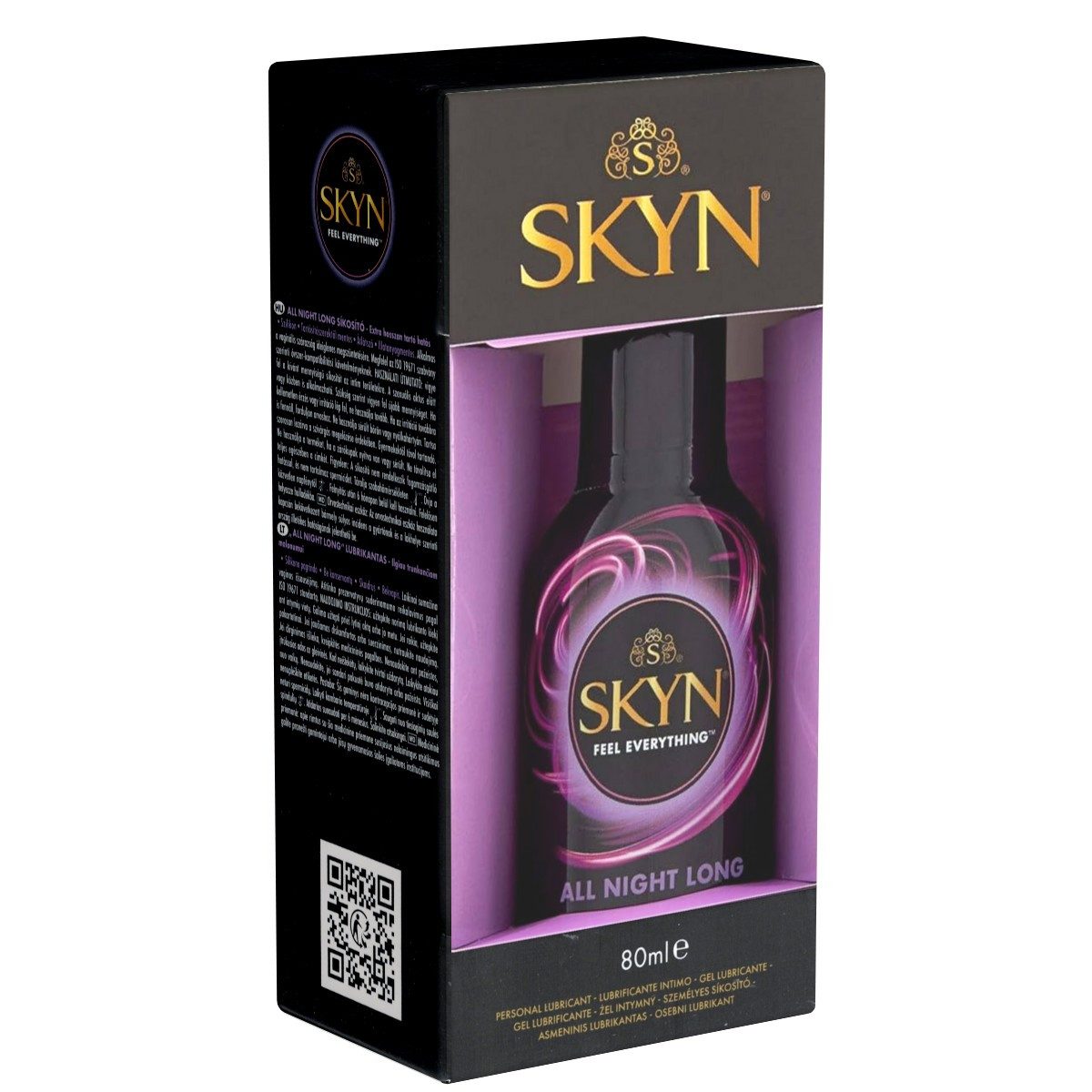 SKYN Gleitgel All Night Long - Extra Long Lasting, Flasche mit 80ml, 1-tlg., seidenweiches, lang anhaltendes Gleitgel ohne Parabene