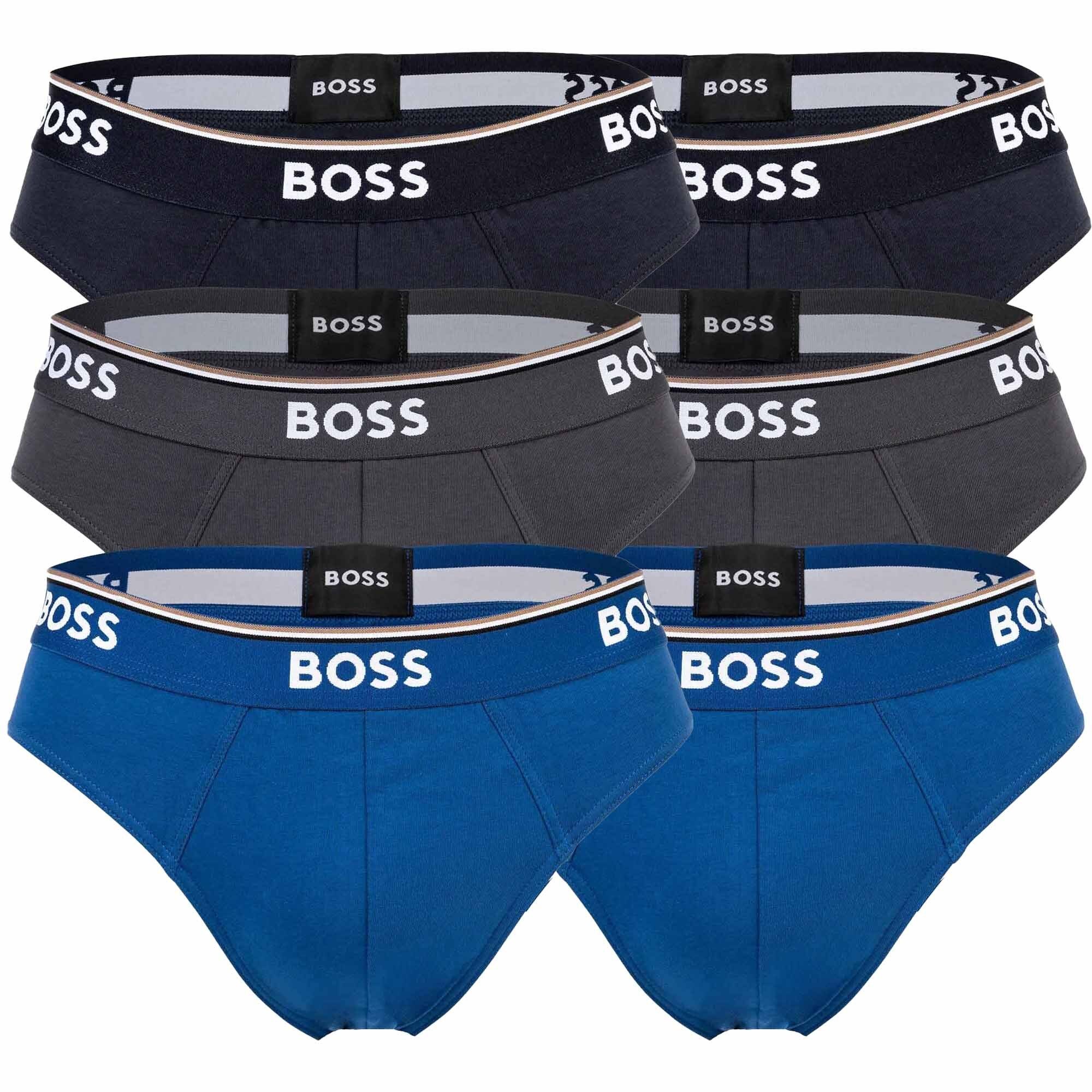 BOSS Slip Herren Slips, 6er Pack - Briefs 6P Power, Cotton Blau