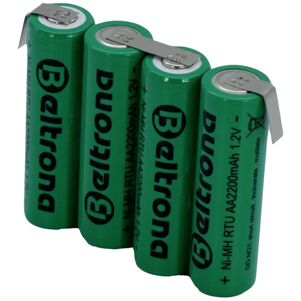 Beltrona Beltrona RTU4AAZ Akkupack 4x Mignon (AA) Z-Lötfahne NiMH 4.8 V 2200 mA Akkupacks 2200 mAh
