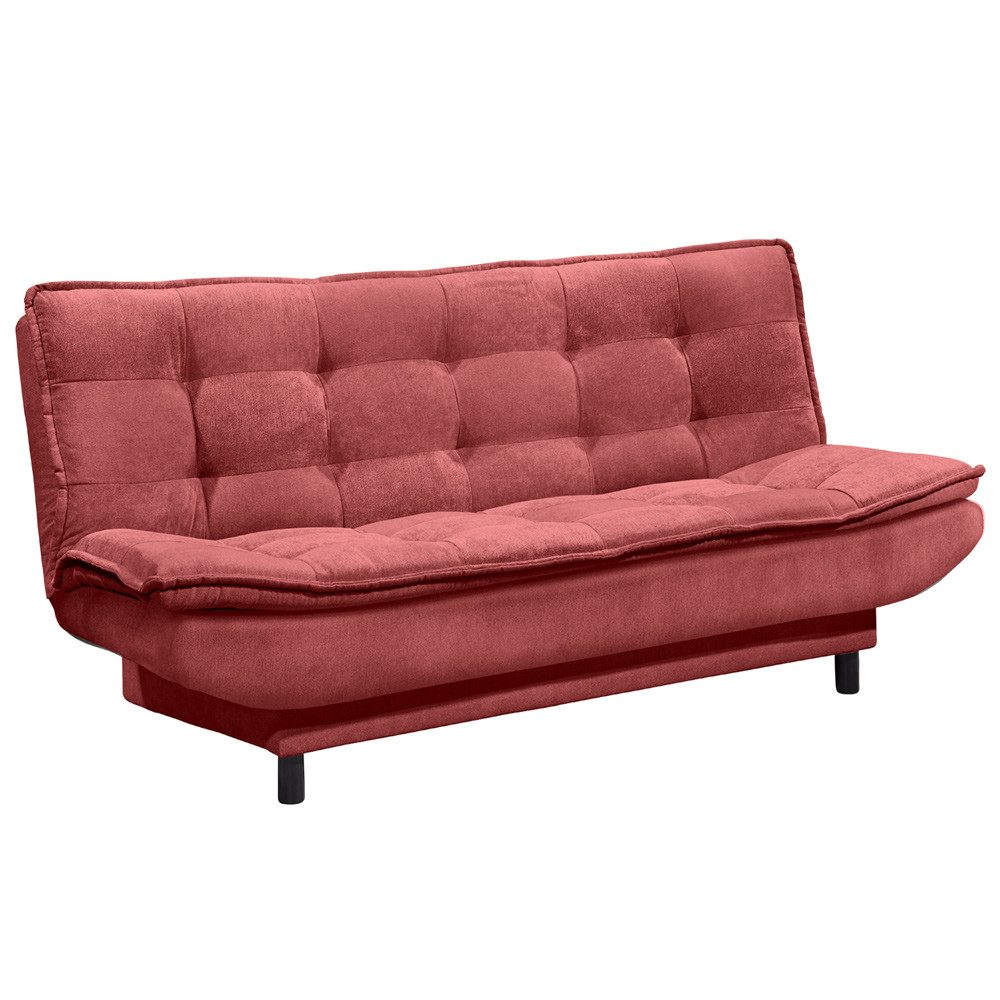 Lomadox Schlafsofa PIRNA-09, Schlafcouch Sofa Couch Jugendzimmer Gästezimmer rot Bettkasten