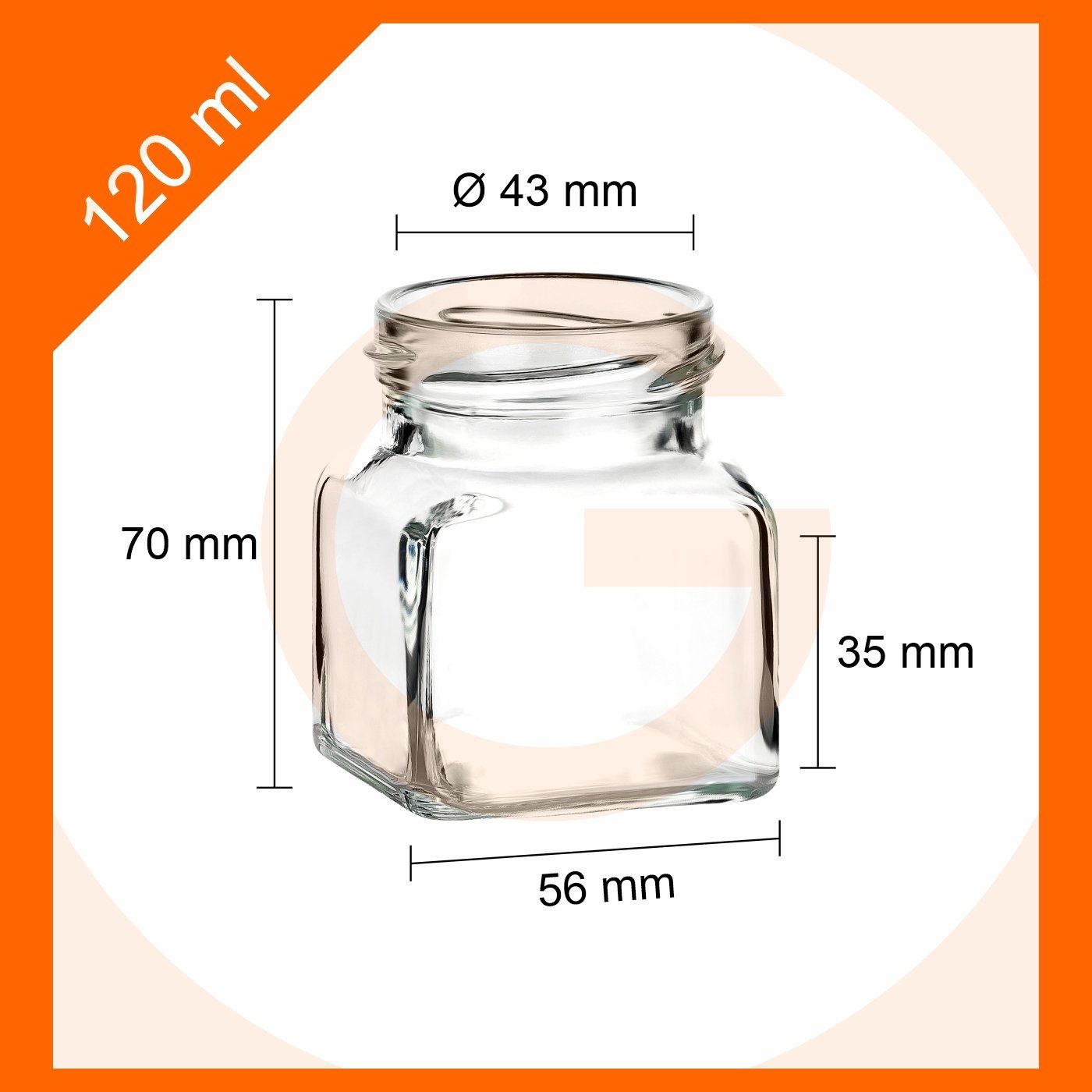 Einmachgläser ml 120 (12-tlg), eckig Kleine gouveo Vorratsgläser, Schraub-Deckel Vorratsglas mit Weiß -