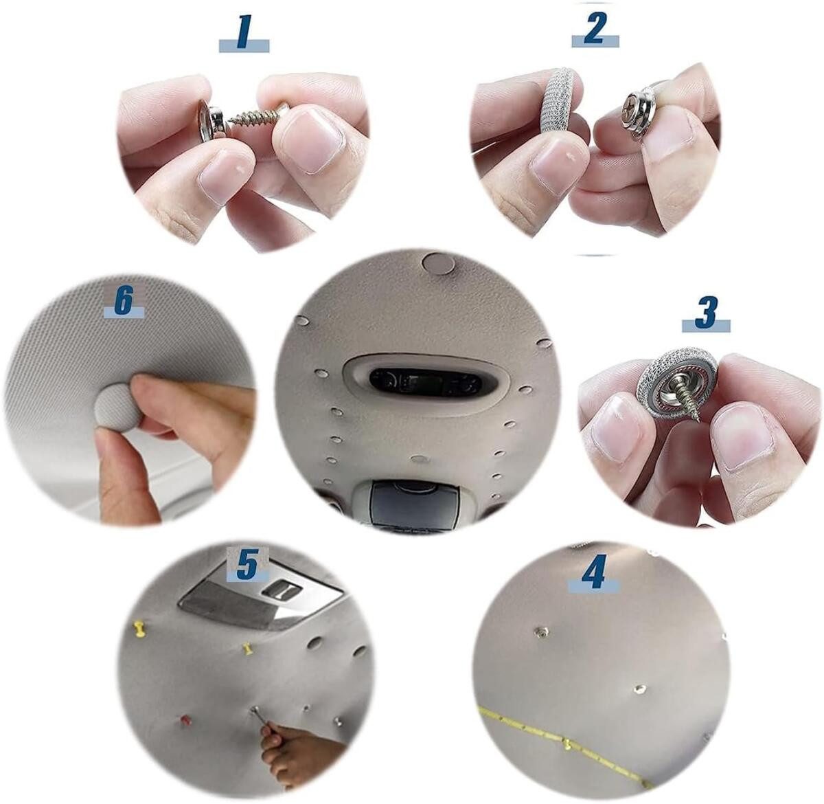 FELIXLEO Reparatur-Set Auto Dachhimmel Reparatur Set Clips Stifte Stoff Autohimmel, 136-St.