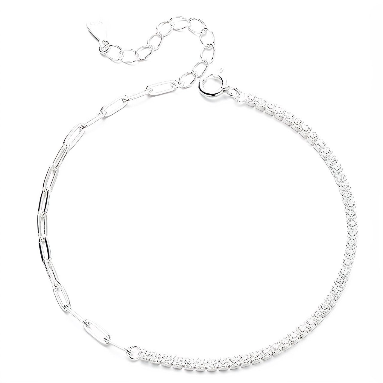 Color Design Silberarmband Armband aus 925 Silber Tennis Armband mit Gliederkette CD-SMK-K1-01, Armkette Длина verstellbar inkl. Geschenkbeutel
