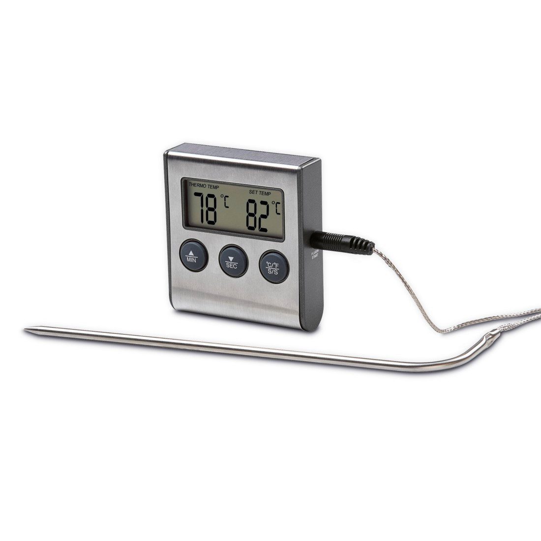 Xavax Bratenthermometer Digitales Bratenthermometer mit Timer, Fleischthermometer